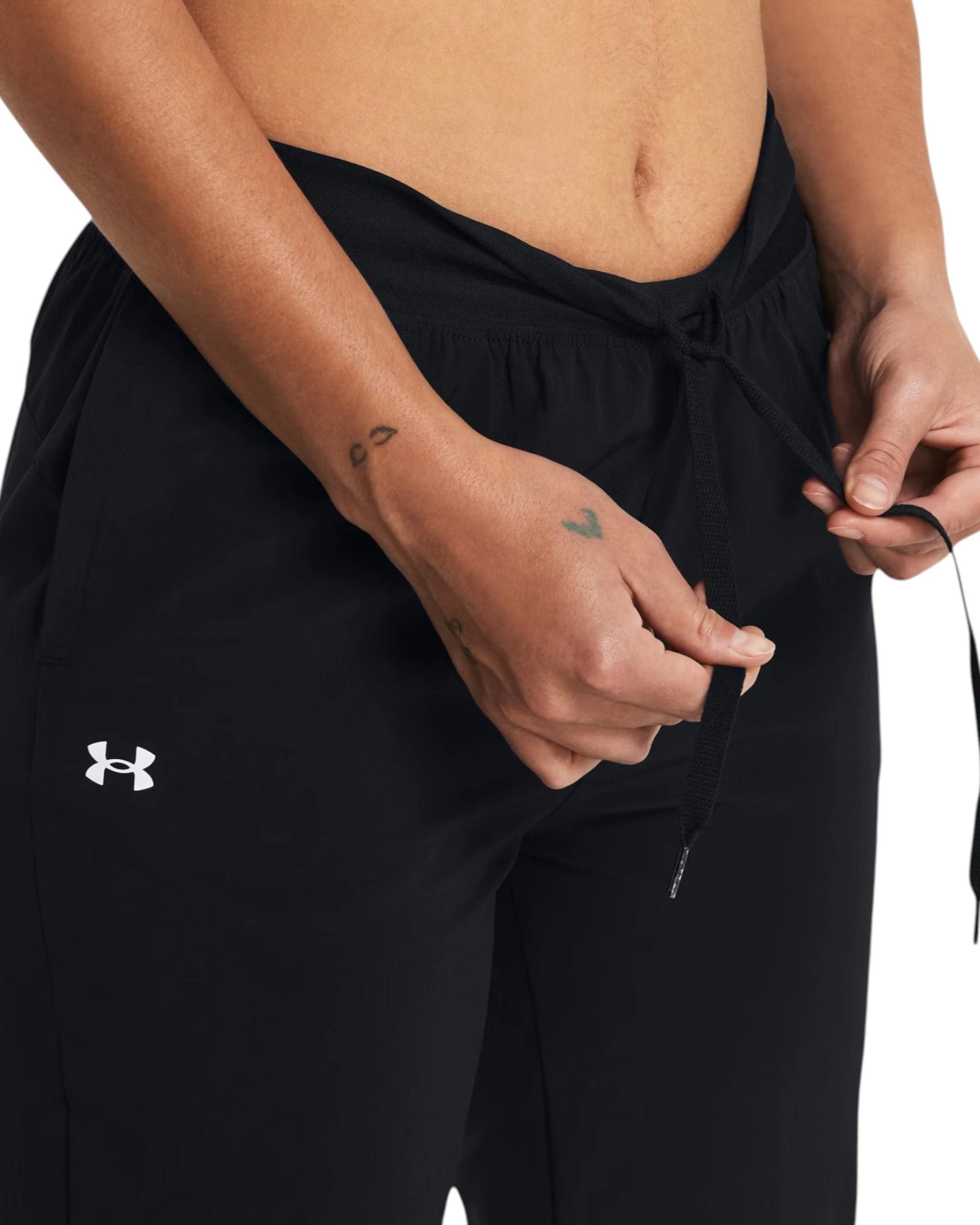 2 Under Armour Womens Rival High-Rise Woven Pants Black Trackies BLACK, 2 of 6