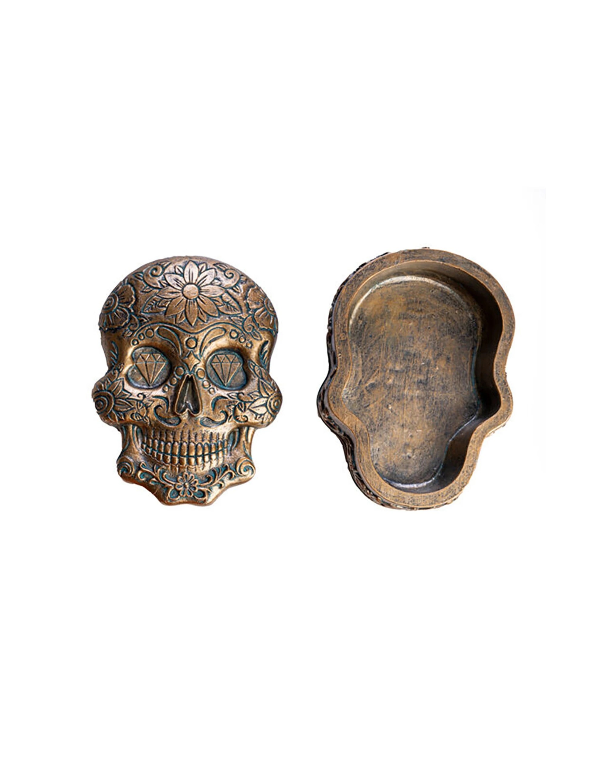 4 Mystical Worlds Trinket Box Candyskull Jewellery Storage Decor Antique - Gold, 4 of 4