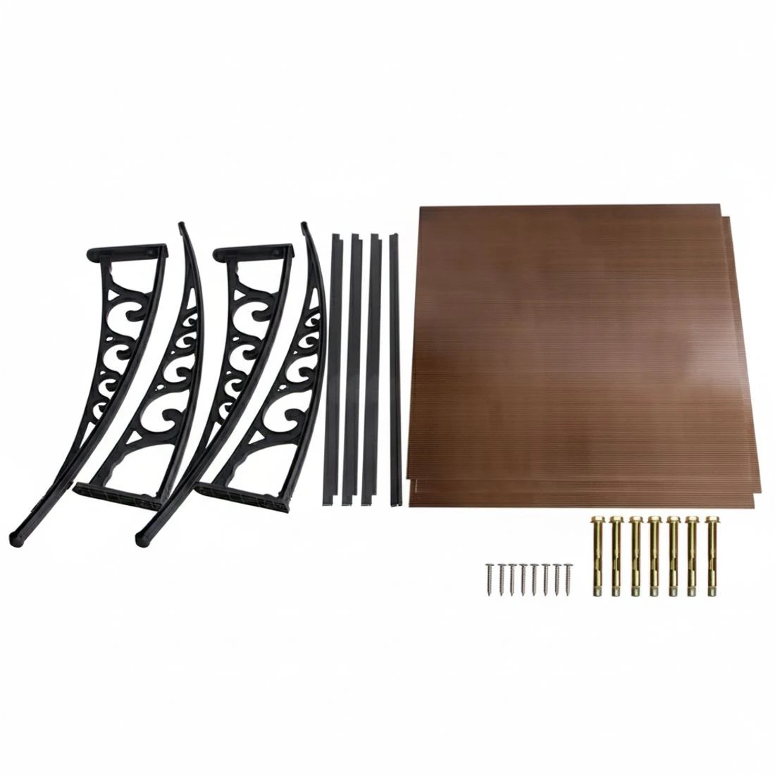 8 Instahut Window Door Awning 1mx3m - Brown, 8 of 8