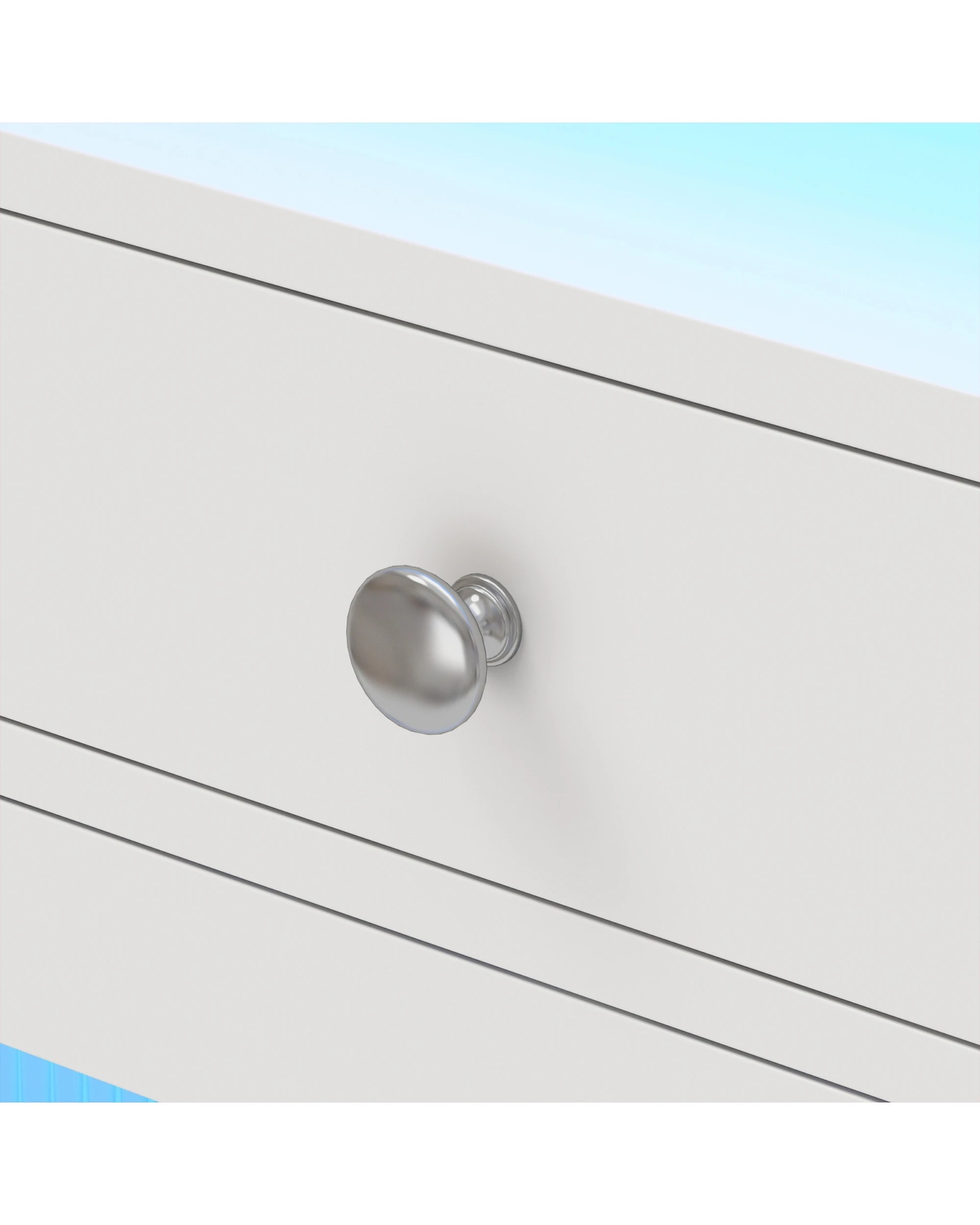 8 Advwin 2xBedside Table Acrylic Door With with Charging Station & LED Light - White, 8 of 8