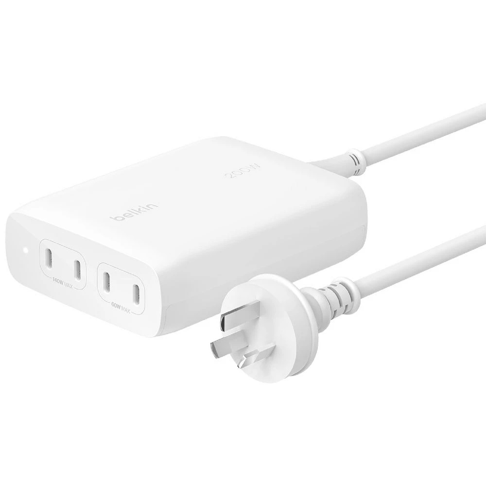 1 Belkin 4-Port USB-C Desk Charger 200W White, 1 of 9