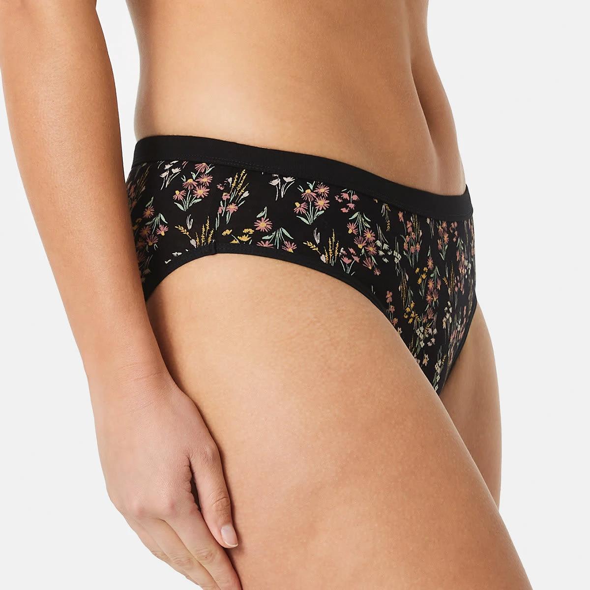 2 Comfort Top Bikini Briefs FLORAL BLACK, 2 of 4