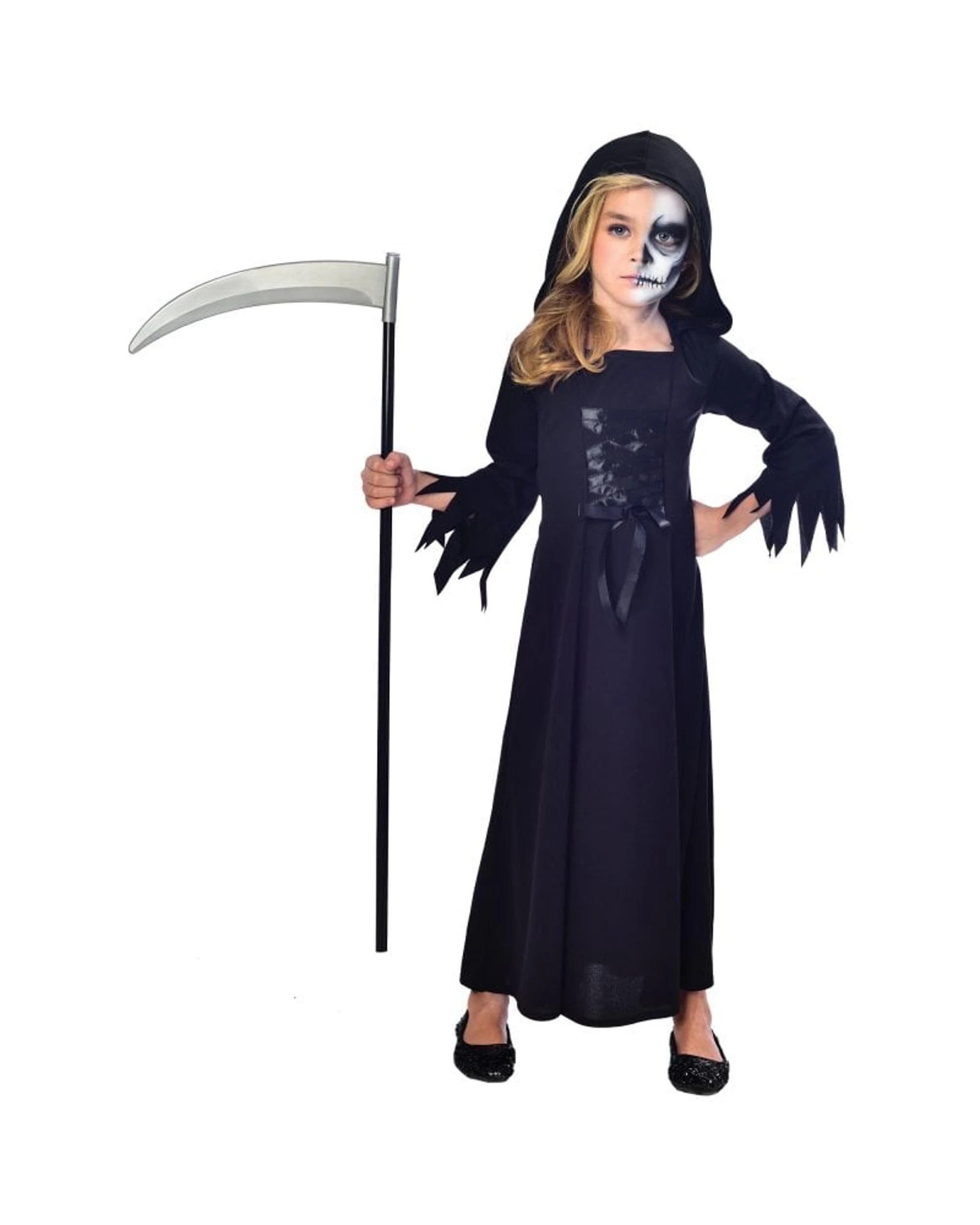 1 Grim Reaper Girls Child Costume Size 5-6 Years, 1 of 1