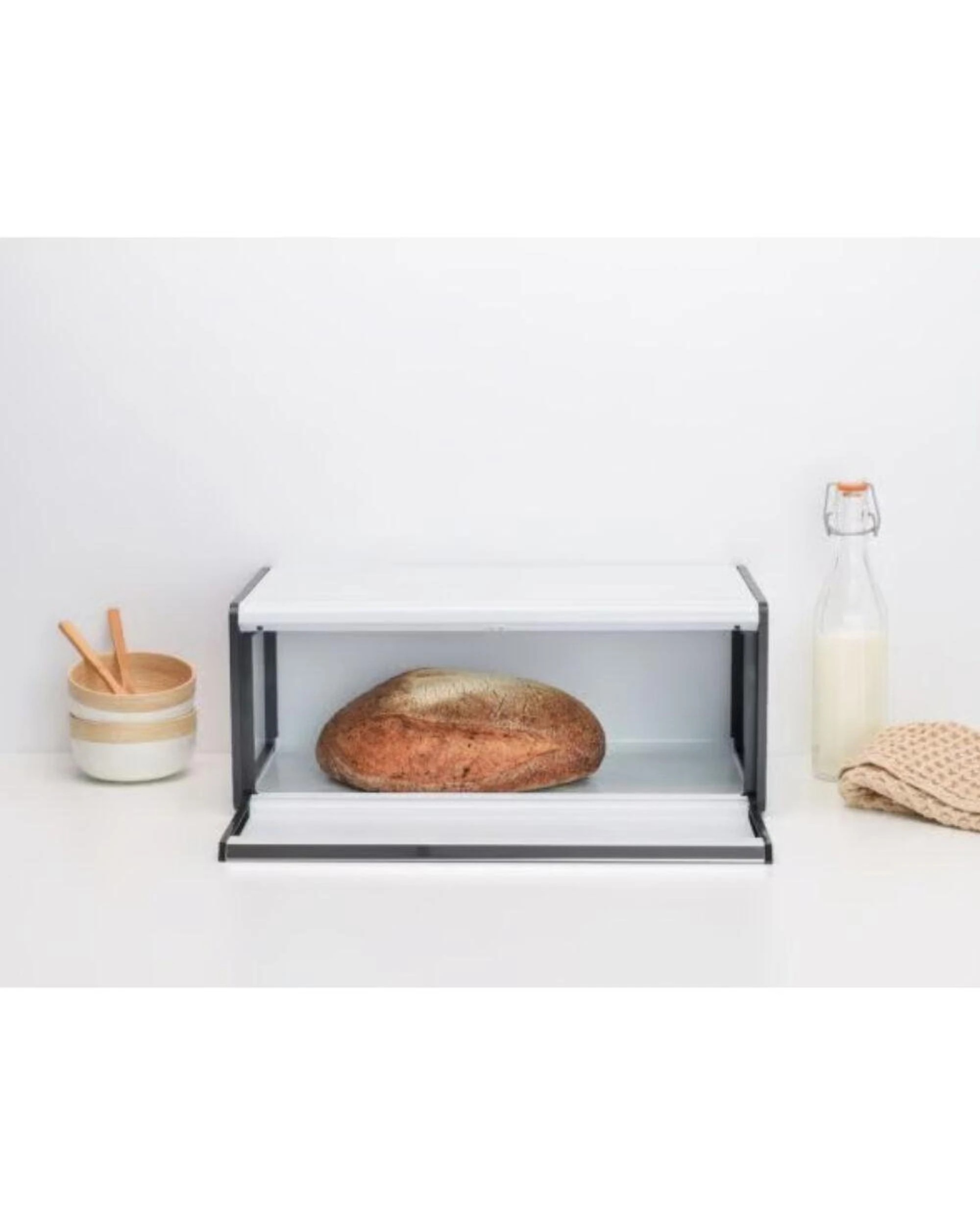 4 Brabantia Fall Front Bread Bin  White - White, 4 of 6