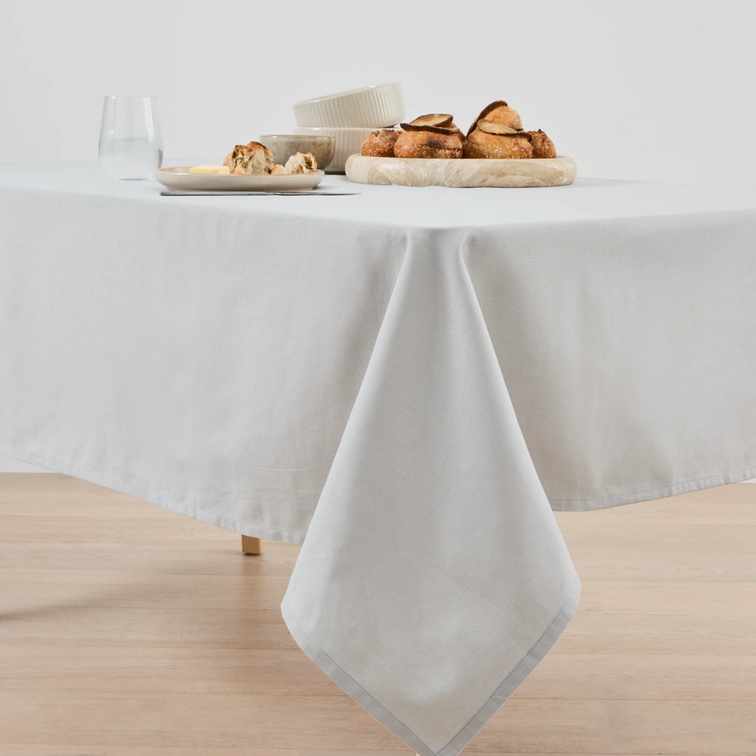 1 Grey Extra Large Linen Look Table Cloth, 1 of 4