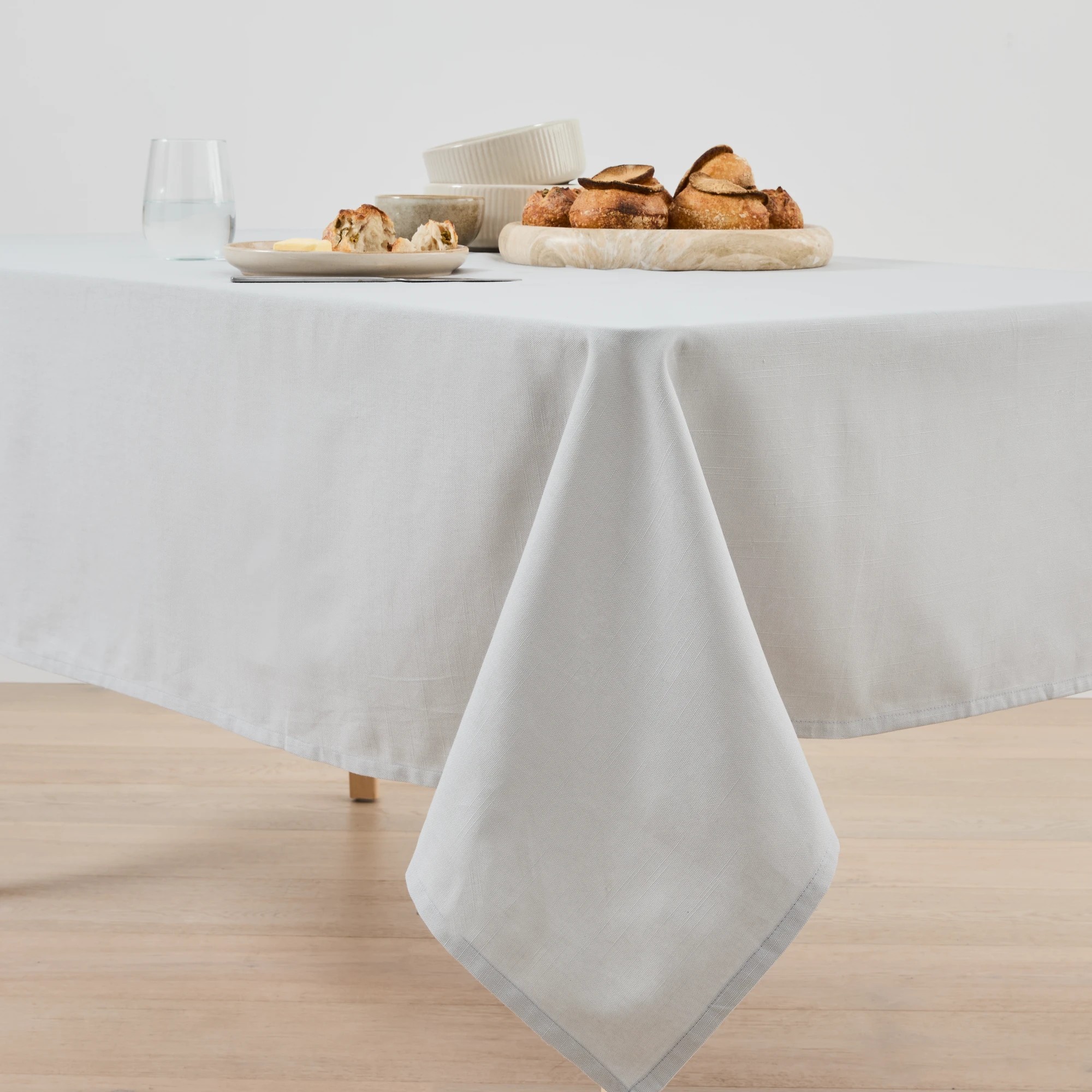 1 Grey Extra Large Linen Look Table Cloth, 1 of 4