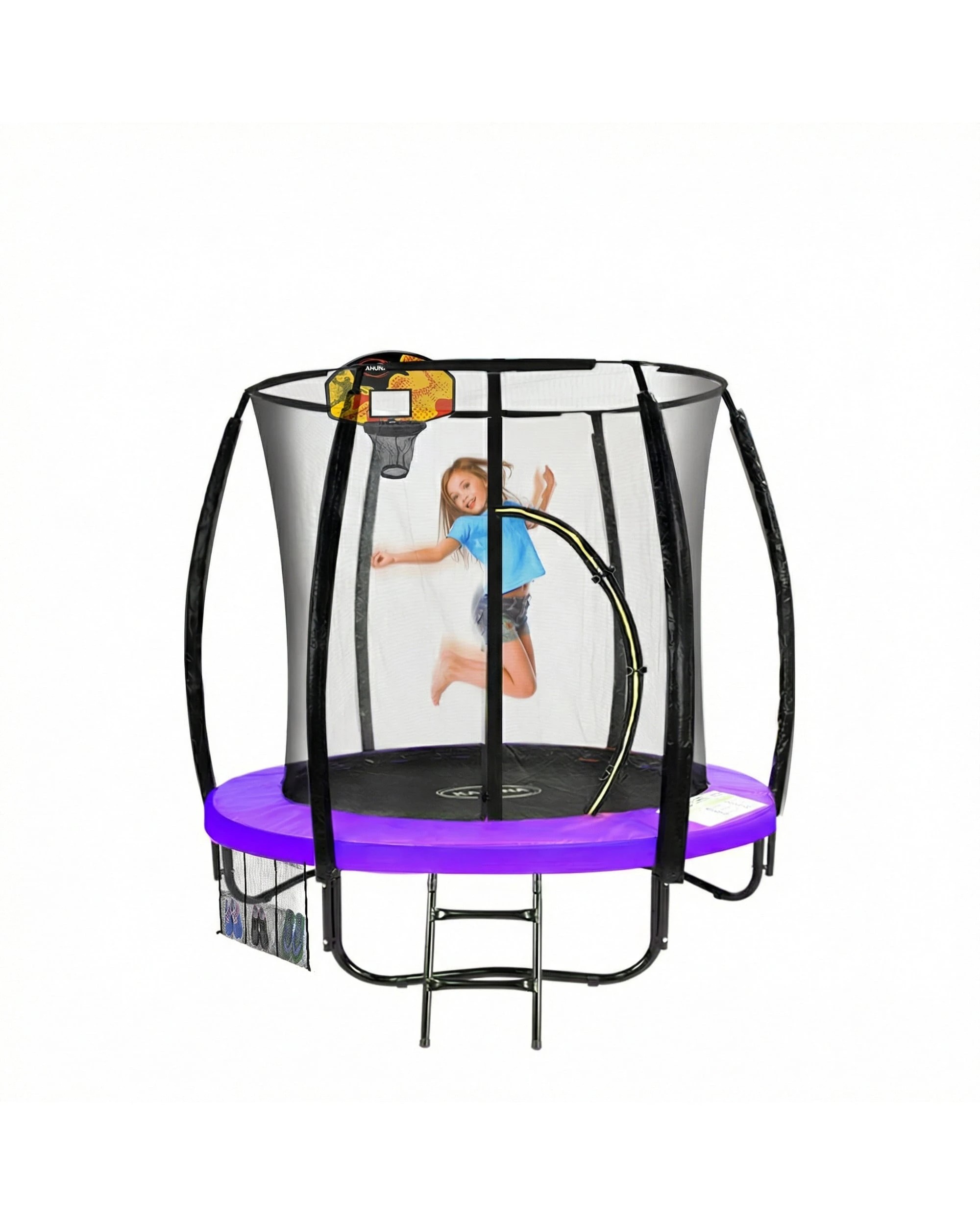 3 Kahuna Classic 6 ft Trampoline with Basketball Set - Green, 3 of 8