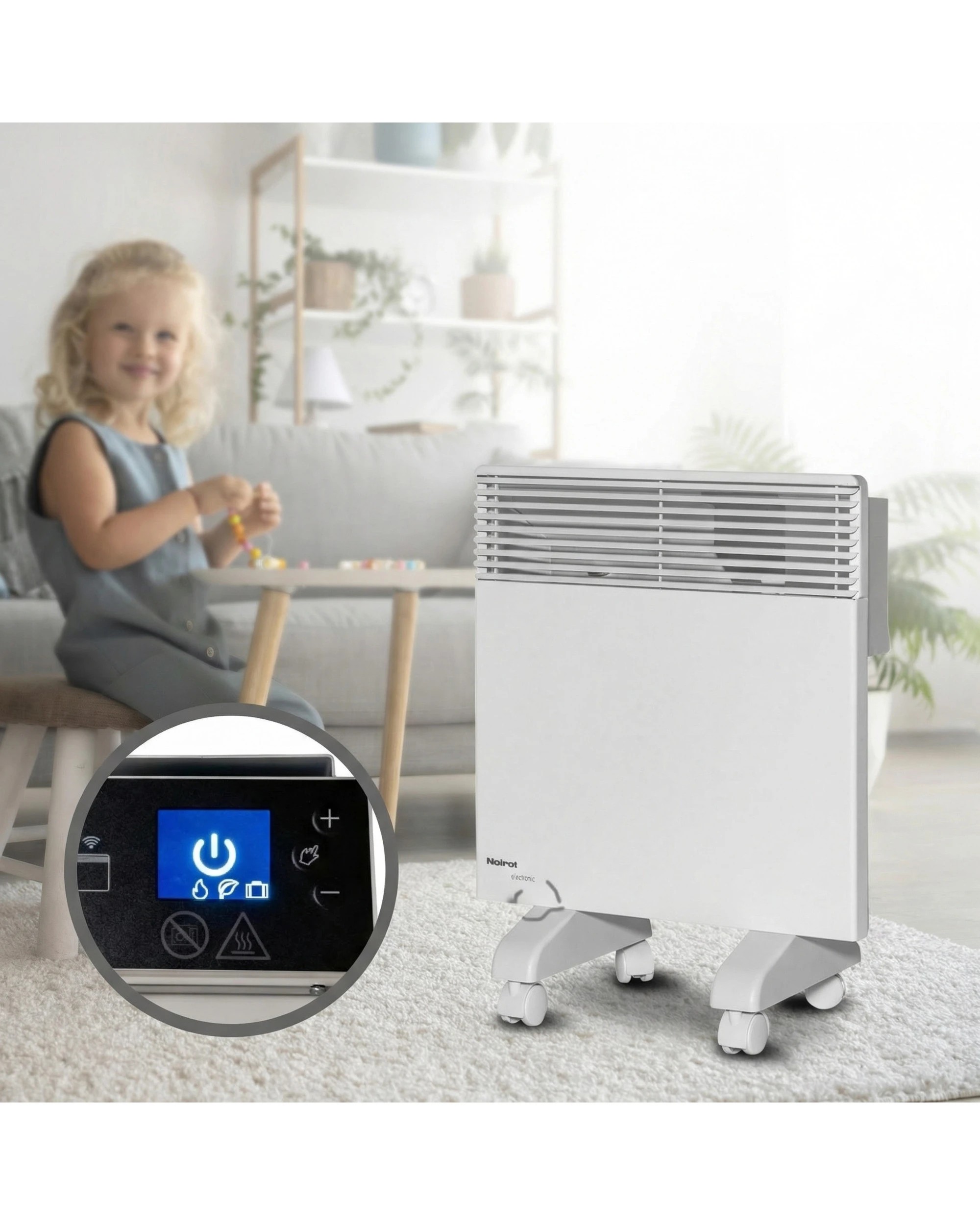 9 Noirot Spot Plus Electric 1000W Panel Heater with Wi-Fi Timer - White, 9 of 10