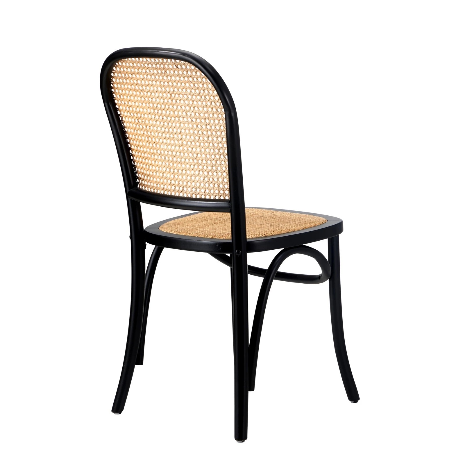 7 Oikiture Dining Chairs Wooden Chairs Rattan Accent Chair - Black, 7 of 9
