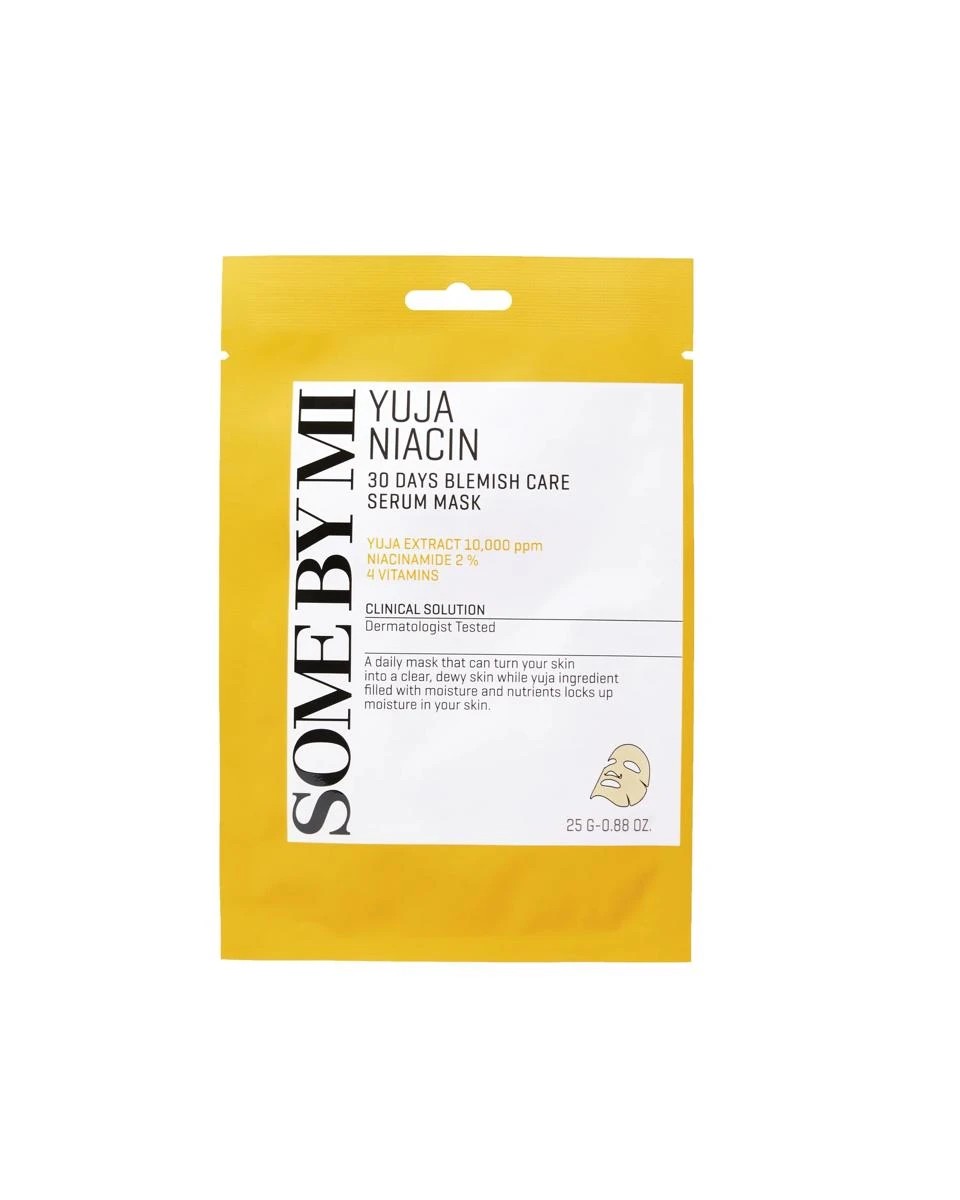 1 SOME BY MI Yuja Niacin 30 Days Blemish Care Serum Mask 25g - Yuja Extract, Niacinamide and Vitamins, 1 of 2