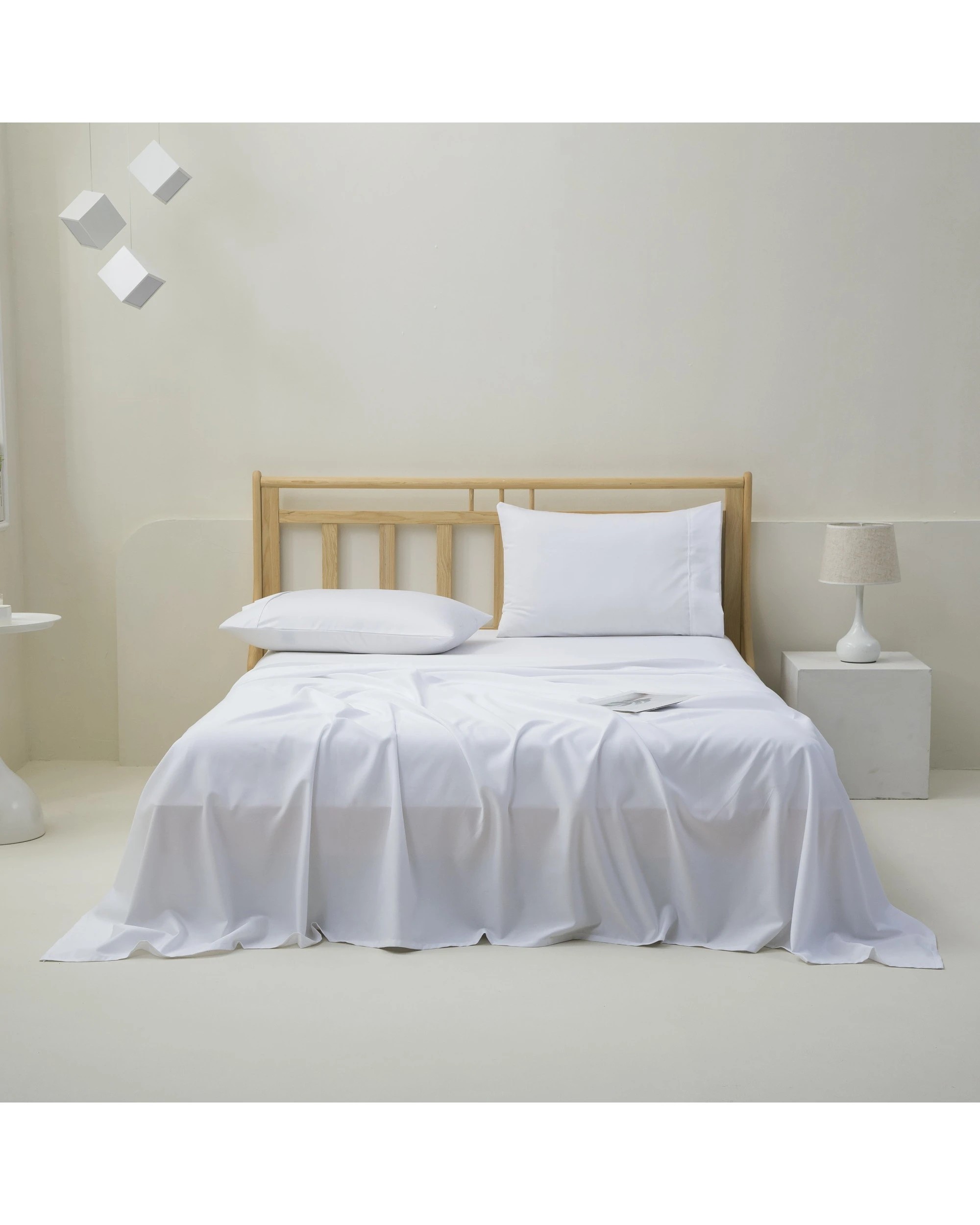 1 Dreamaker 1500TC Cotton Rich Sateen Sheet Set - King Single Bed - White, 1 of 5