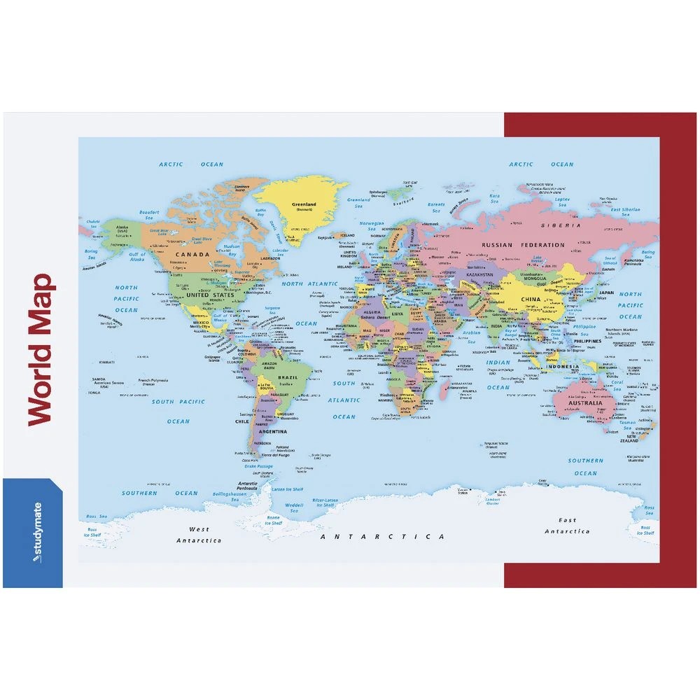 3 Studymate Double-sided World Map Wall Chart, 3 of 3