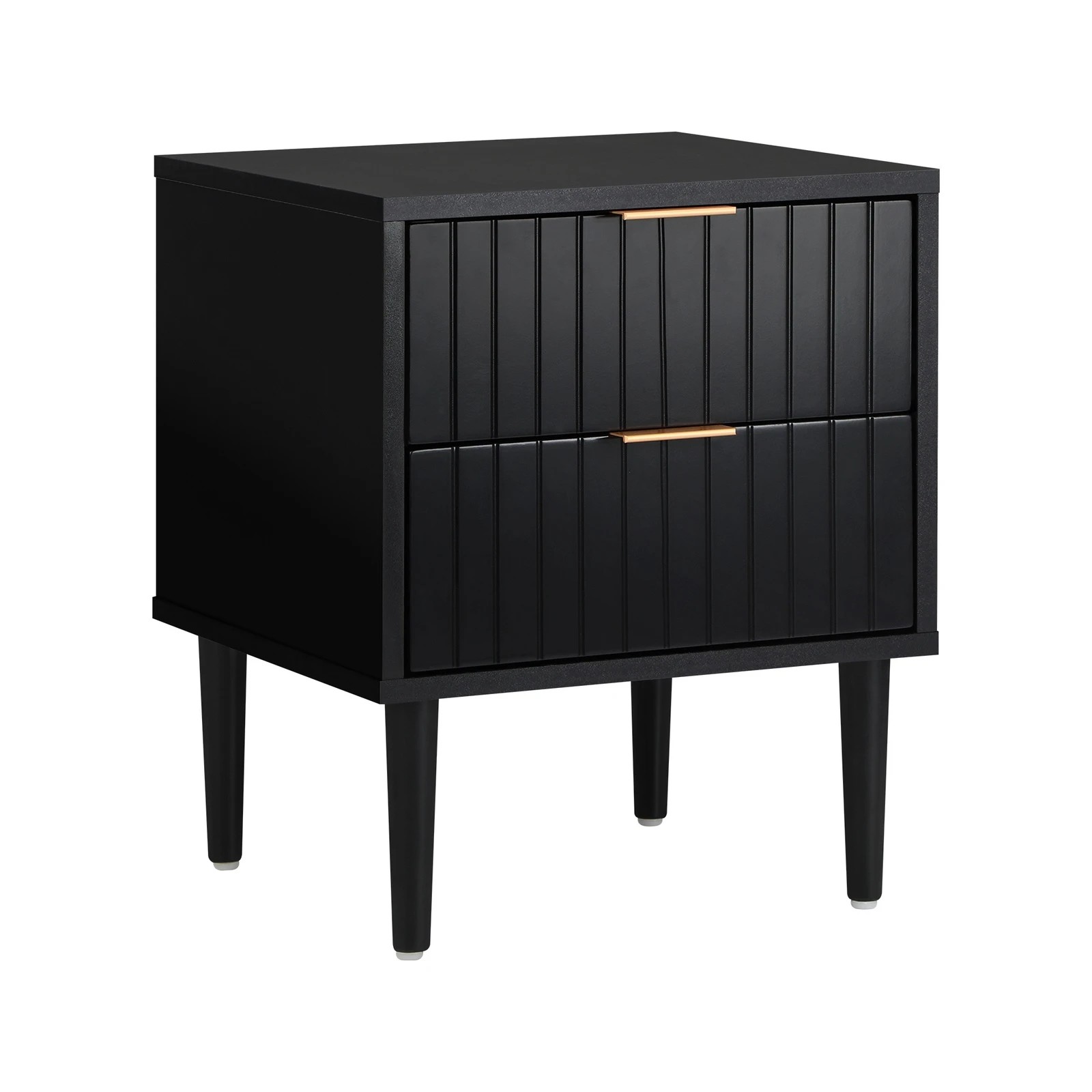 6 Oikiture 2pc Bedside Table 2 Drawers Side Storage Cabinet Metal Handle - Black, 6 of 8
