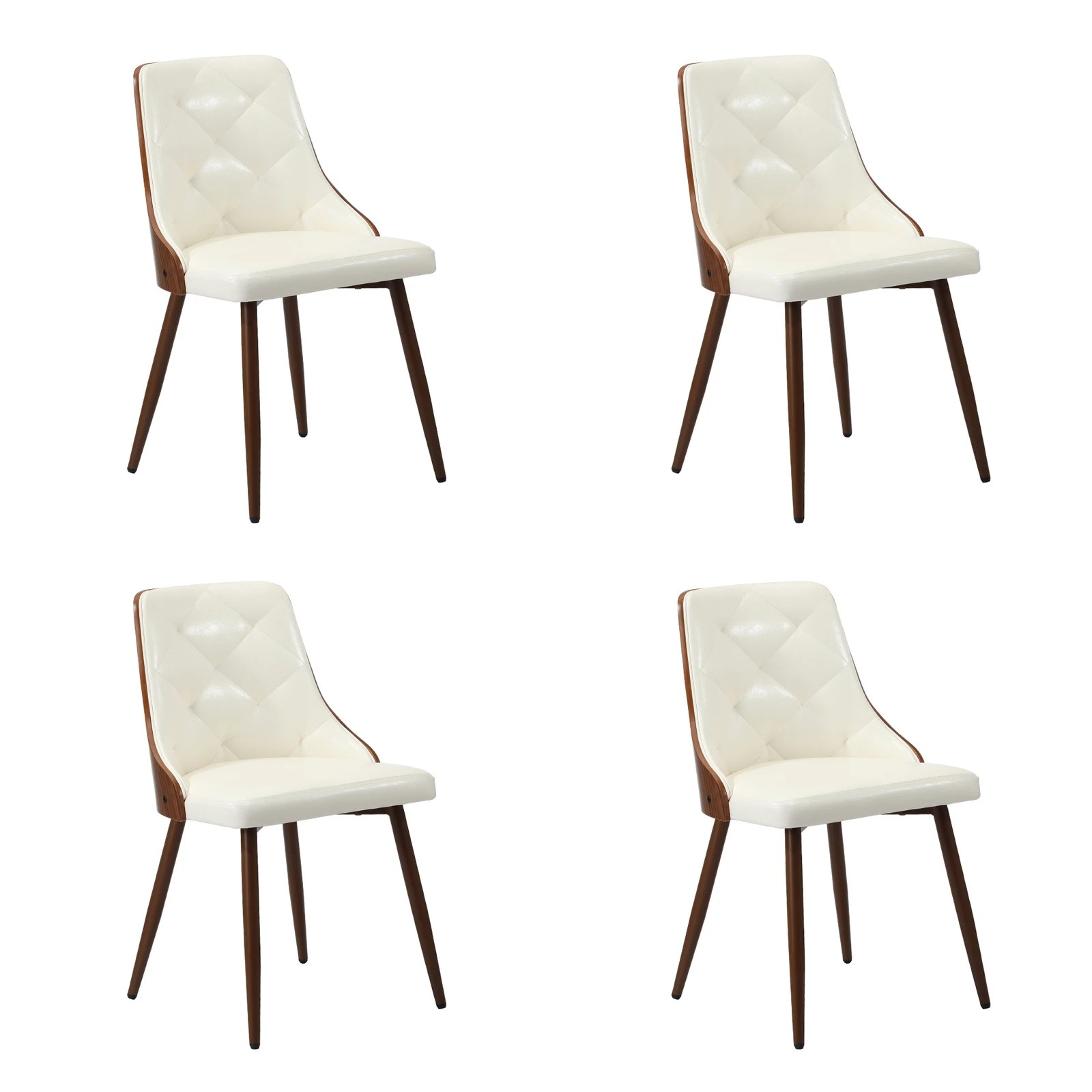 10 Oikiture 4-Seater Rectangular Dining Table and Chairs Wooden Kitchen Dining Set - White, 10 of 10