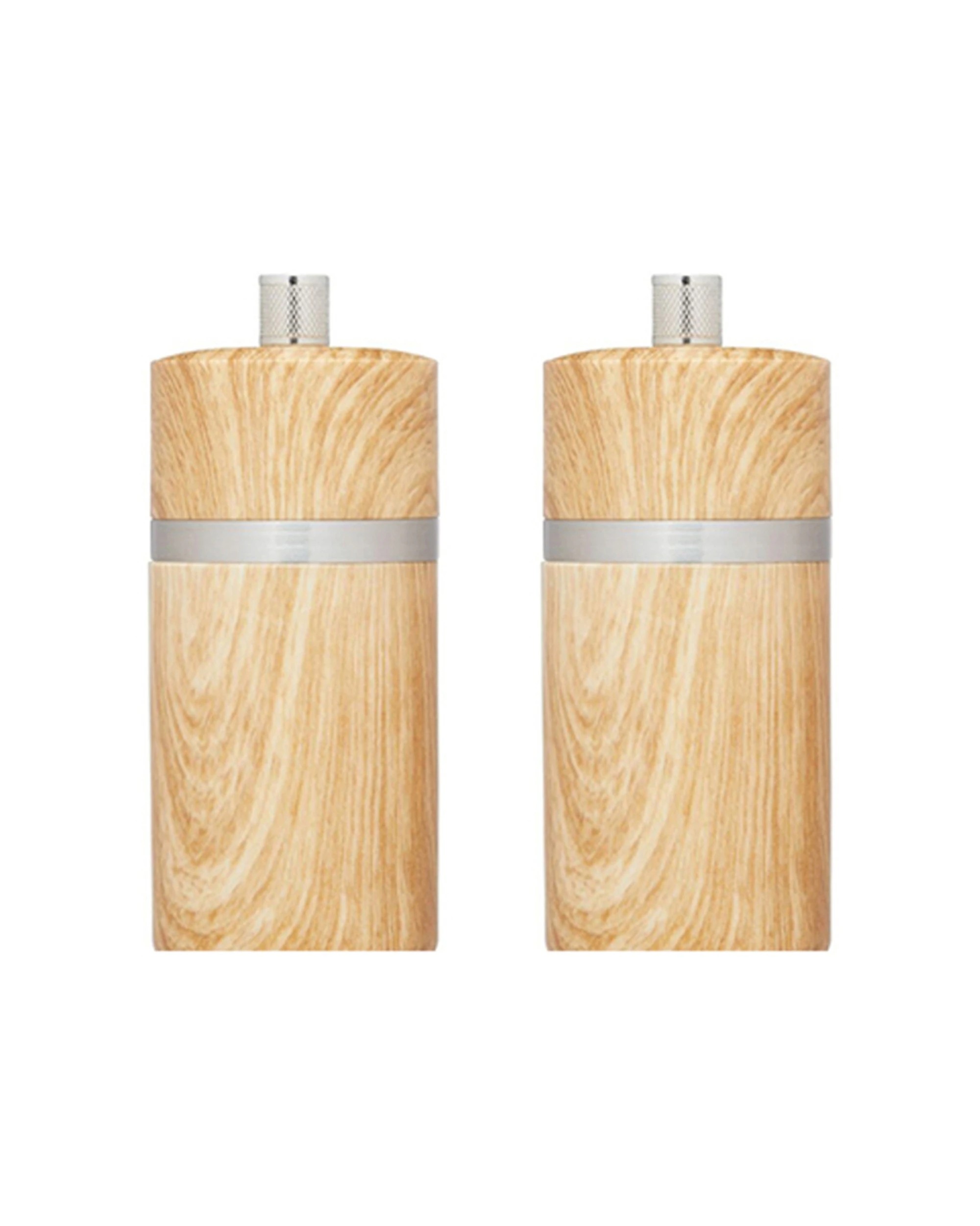 1 Mastercraft 2PK 12cm Beech Salt Pepper Mill Spice Grinder Kitchen Utensils Set - Brown, 1 of 4