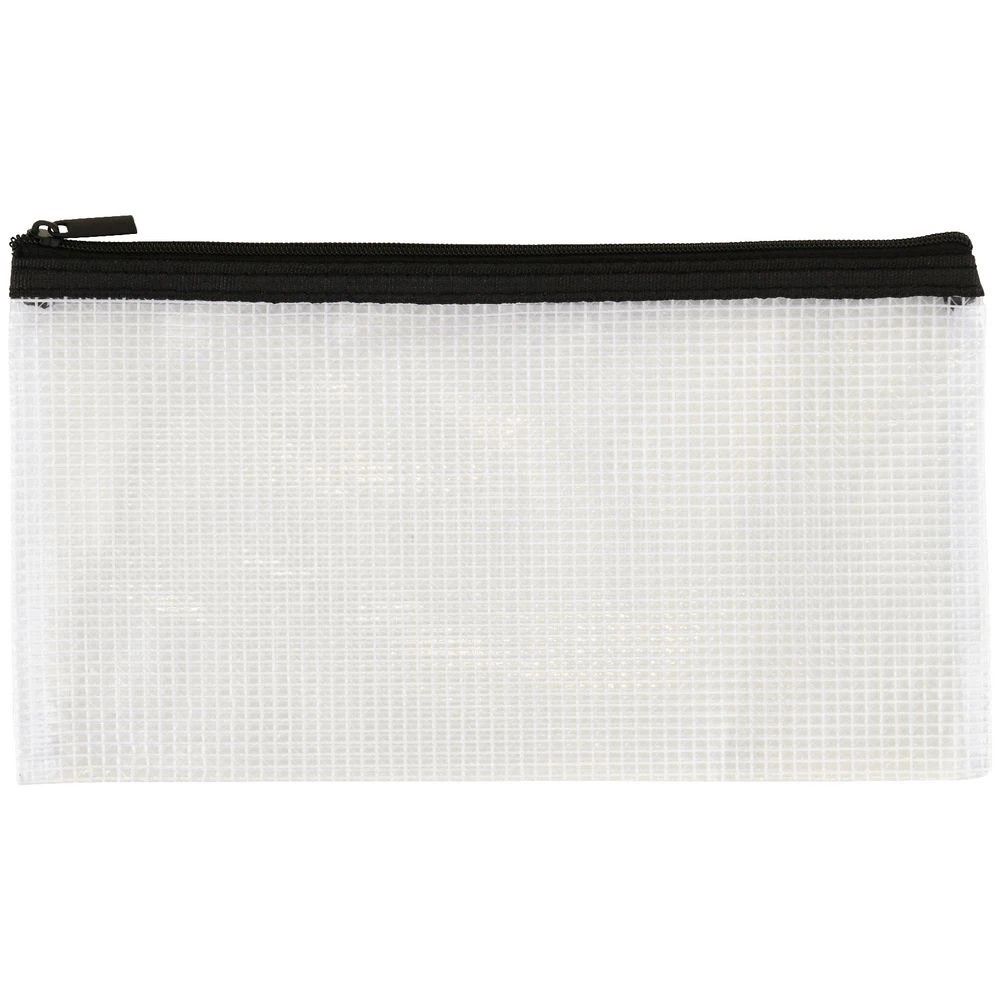 3 Studymate Single Zip Mesh Pencil Case 228 x 118mm White, 3 of 4