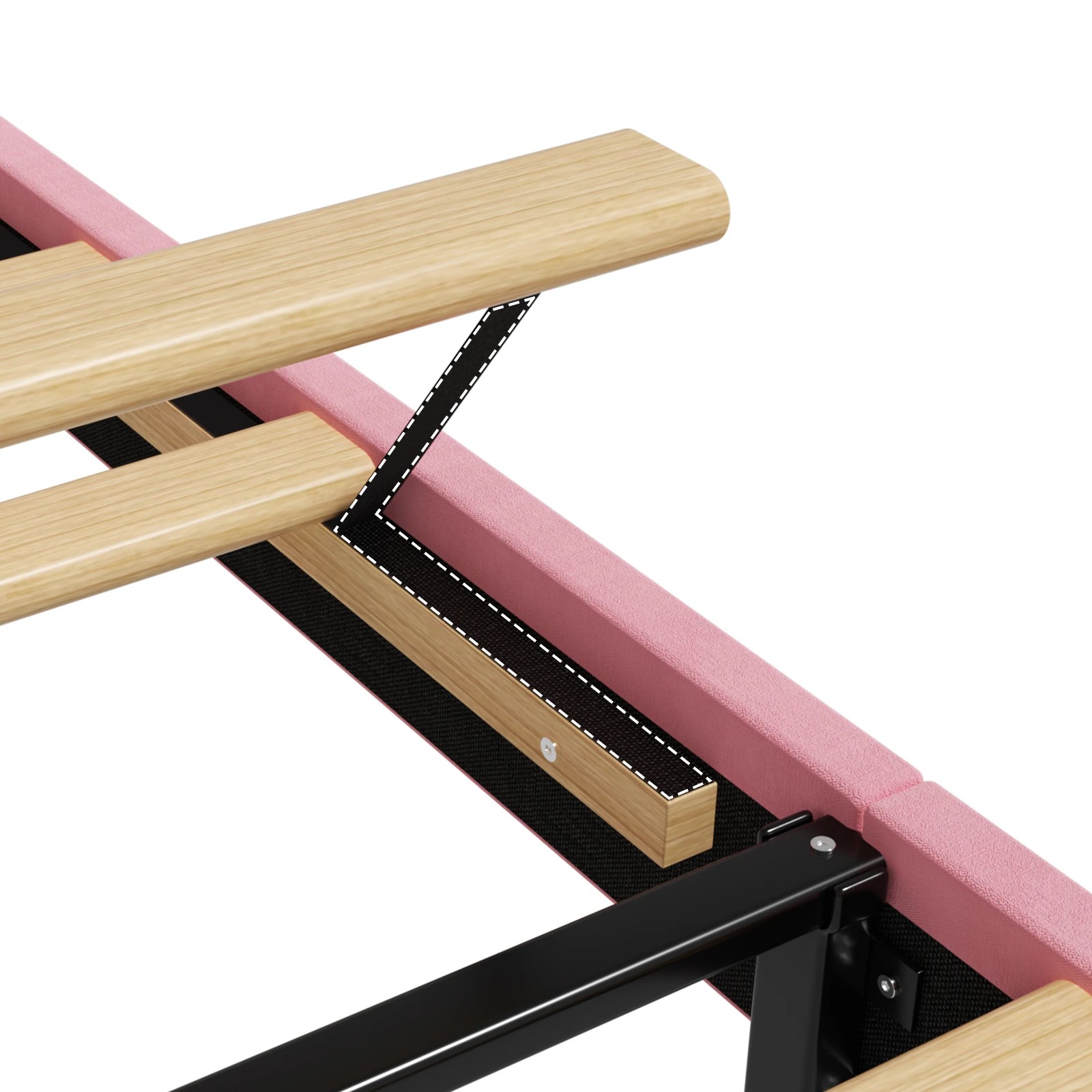 7 Advwin LED Velvet Bed Frame with Adjustable Headboard and Storage Drawer Double - Pink, 7 of 9