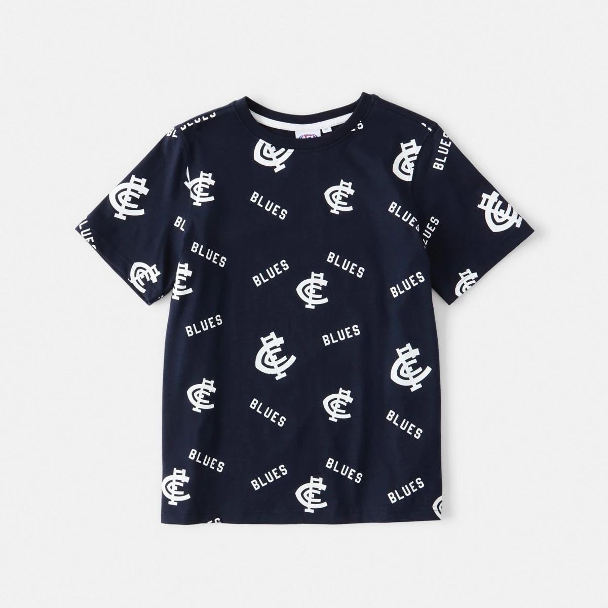 9 Official AFL Kids All Over Print T-shirt Carlton, 9 of 10