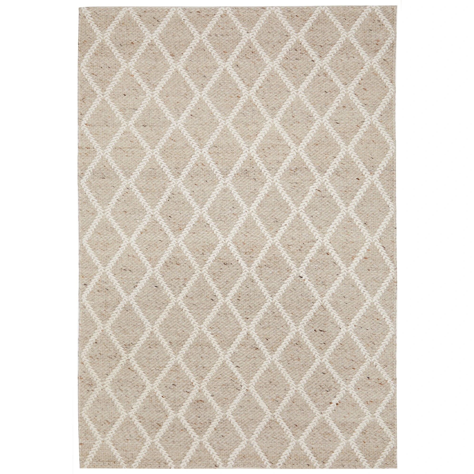 1 Common Ground Rugs Valor 320x230cm - Extra Large Hand Loomed Rug - Beige, 1 of 9