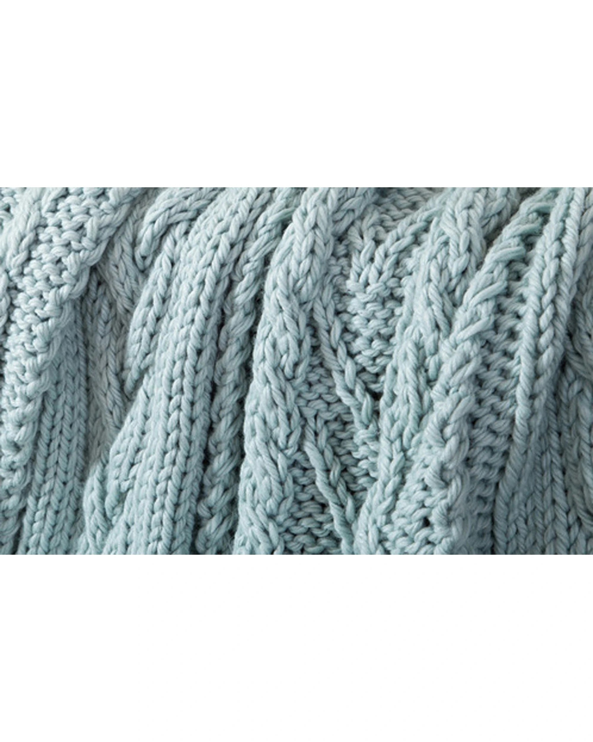 3 Cotton More Handmade Knitted Blanket 180x200cm Silver - Blue, 3 of 5