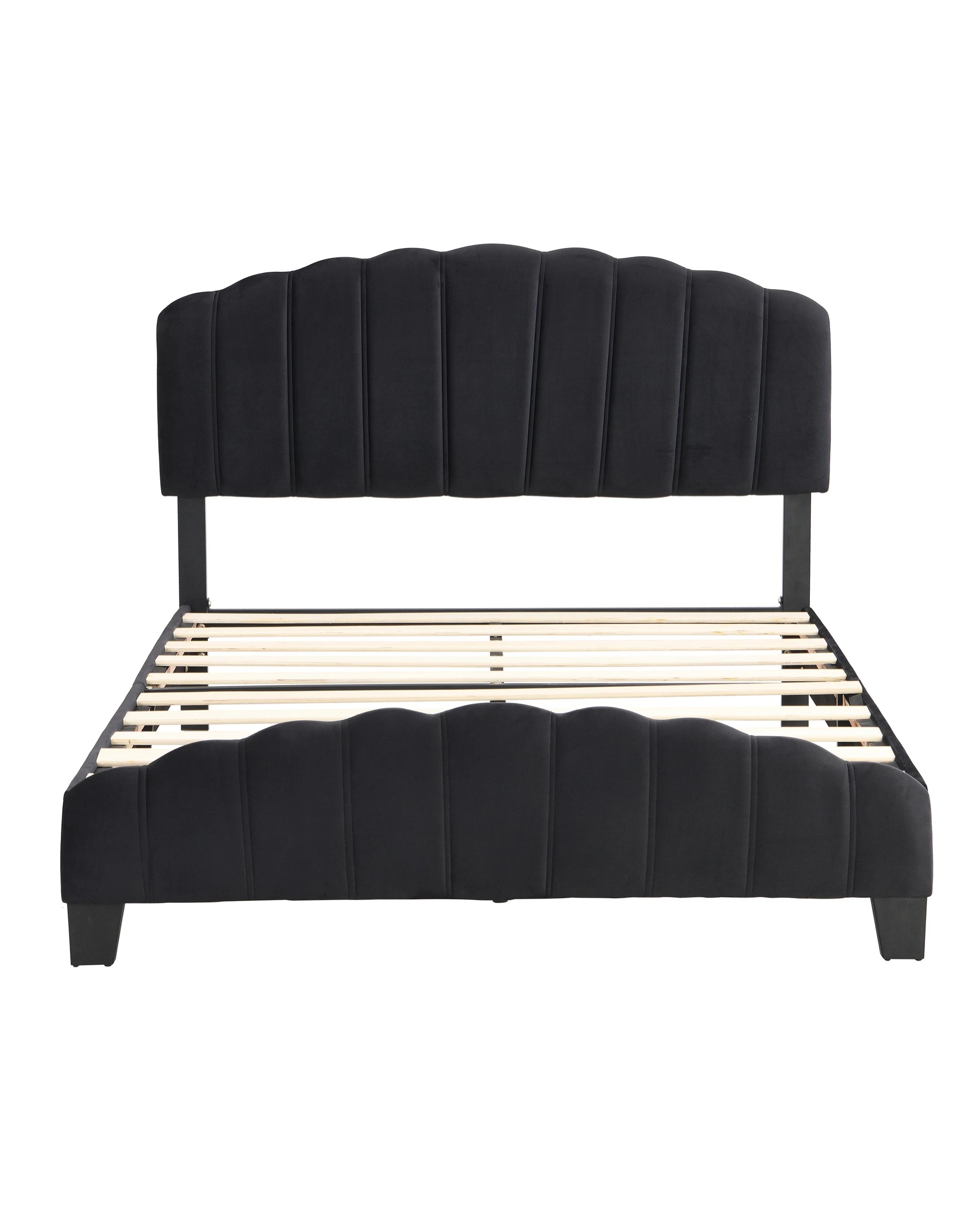 1 IHOMDEC Double Size Bed Frame - Black - Black, 1 of 10