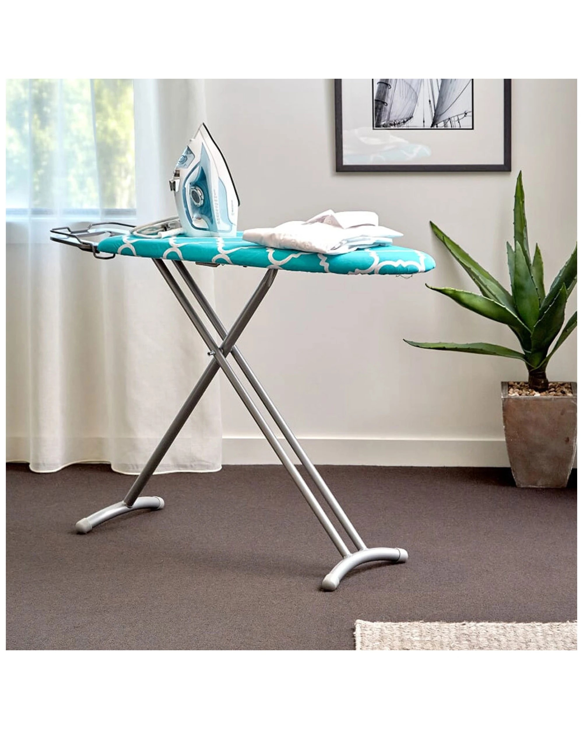 4 Westinghouse 36in Foldable/portable Ironing Board W Cover/iron Rest For Clothes
 - Natural, 4 of 5