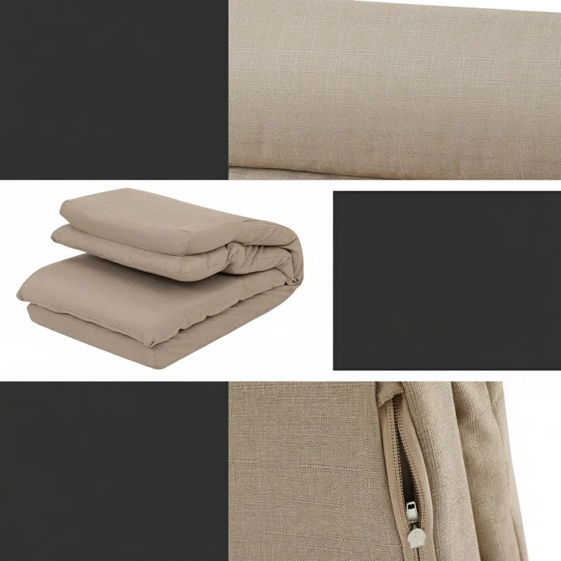 5 Artiss Floor Chair Sofa 1 Seater Linen - Brown, 5 of 5