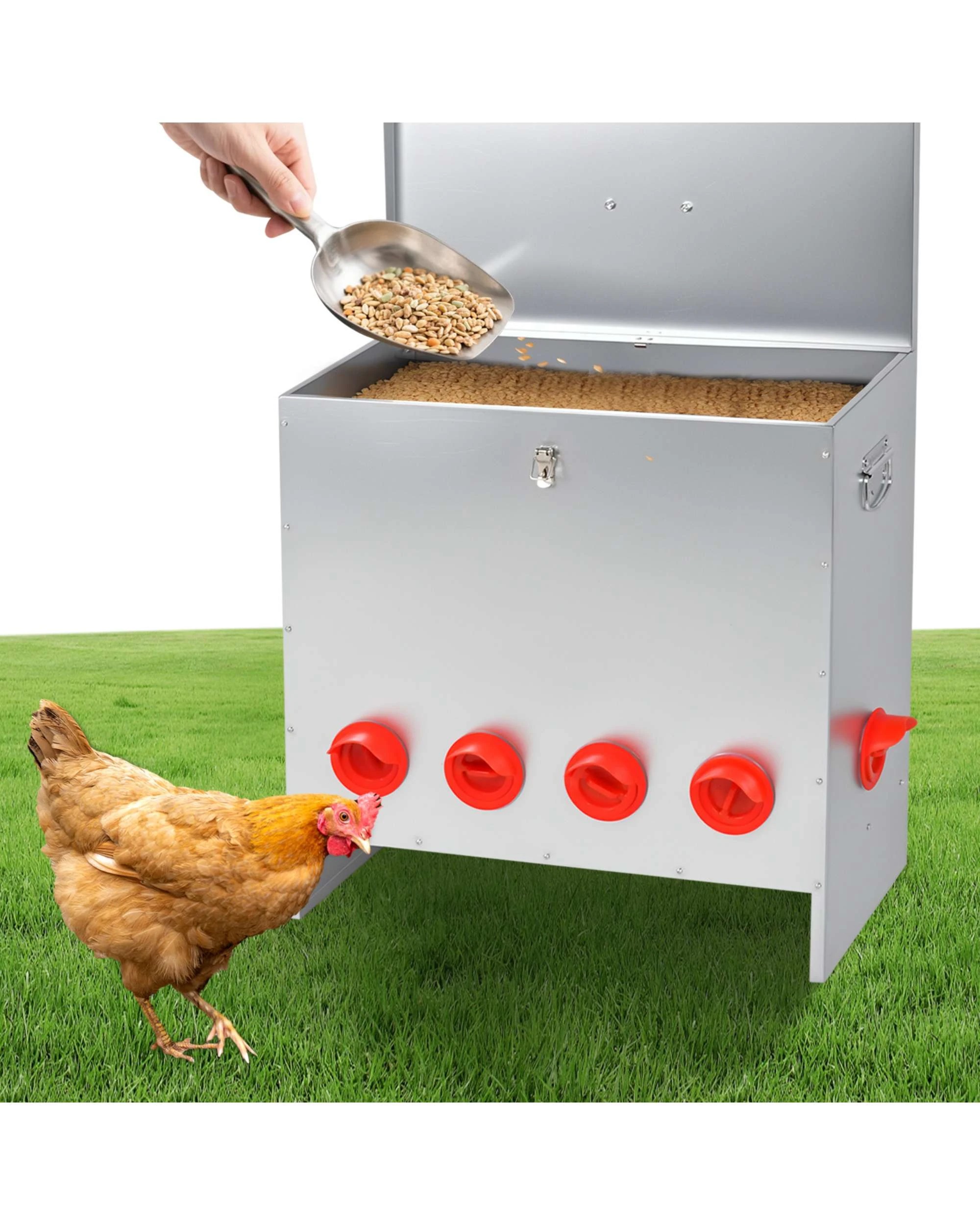 3 Advwin Automatic Chicken Feeder 85LB Poultry Feeder 10-Ports, 3 of 8