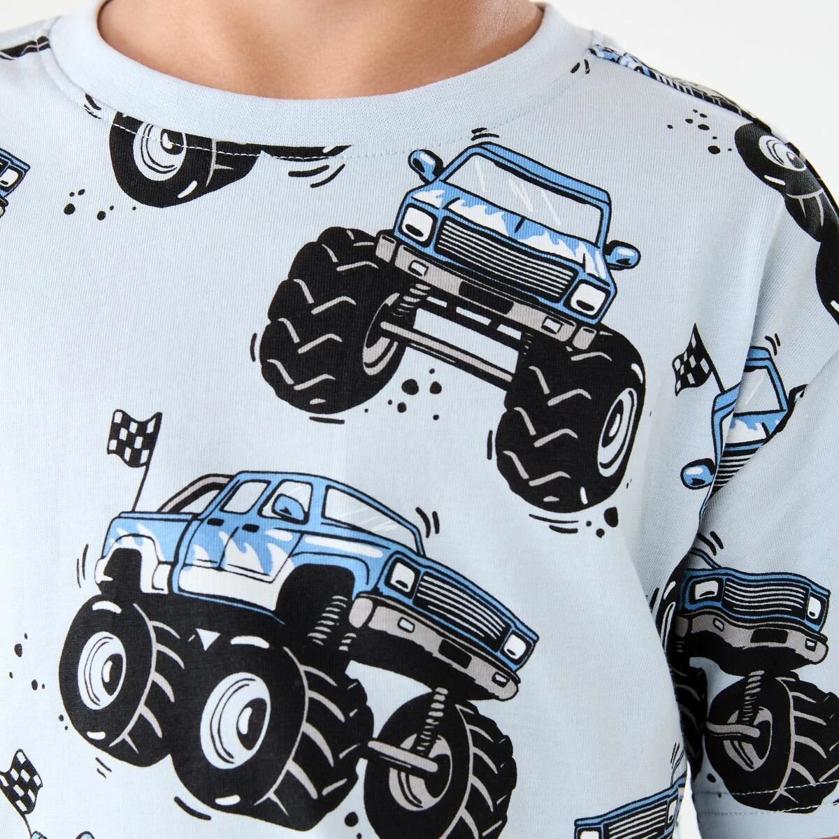 4 All Over Print T-shirt MONSTER TRUCK BLUE, 4 of 6