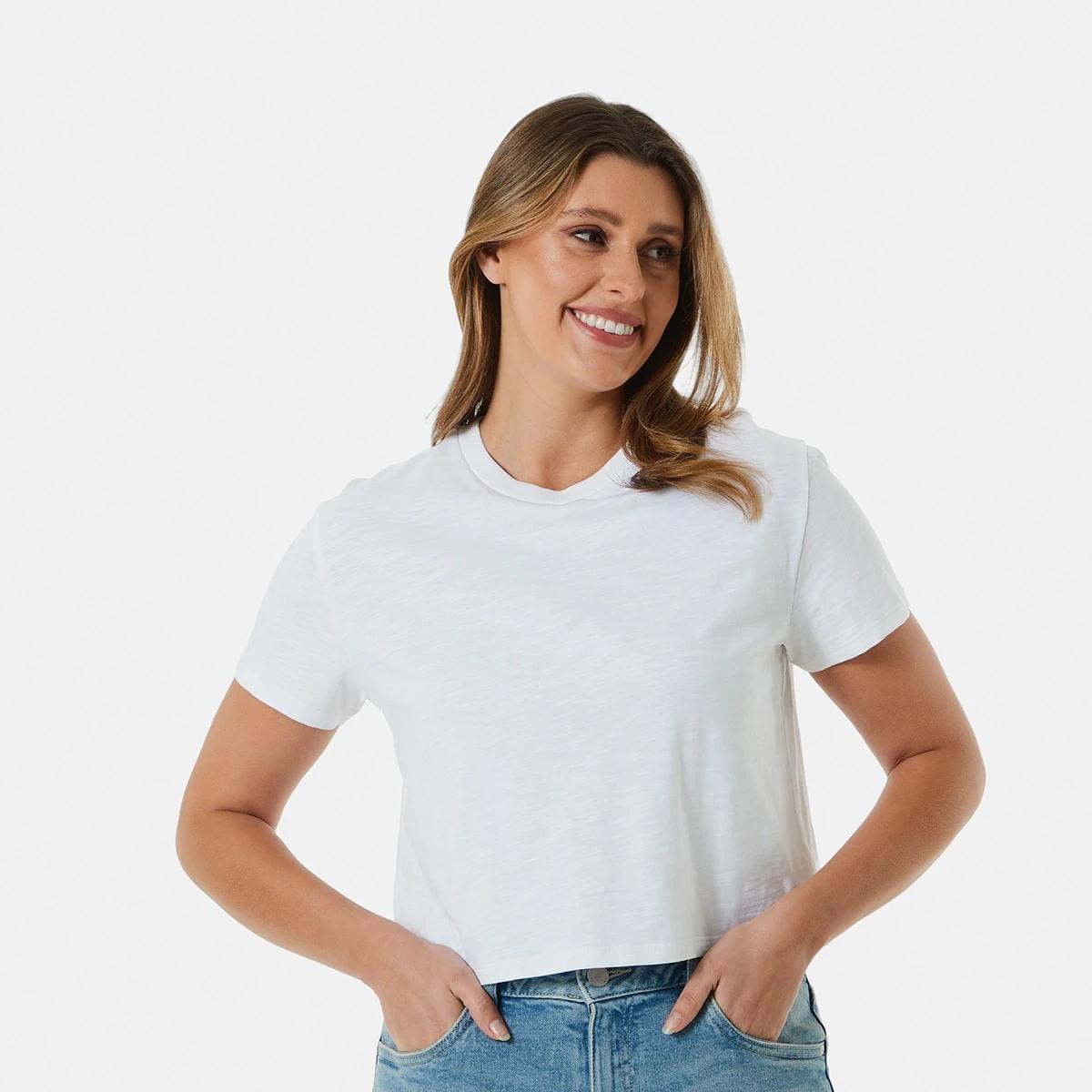 1 Short Sleeve Shrunken T-shirt WHITE, 1 of 5