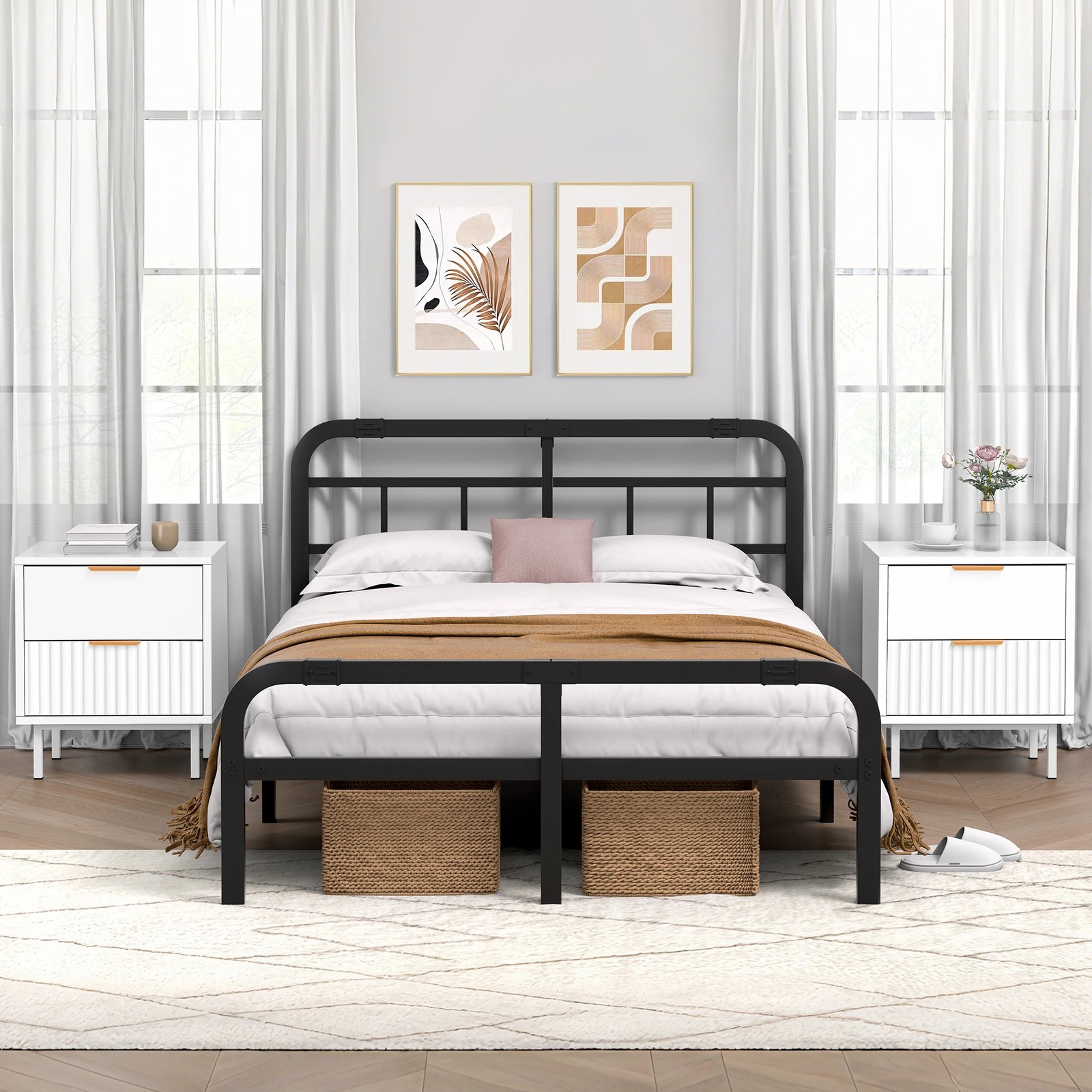 4 Alfordson Bedside Table Nightstand 2 Drawers Side Storage Cabinet - White, 4 of 10