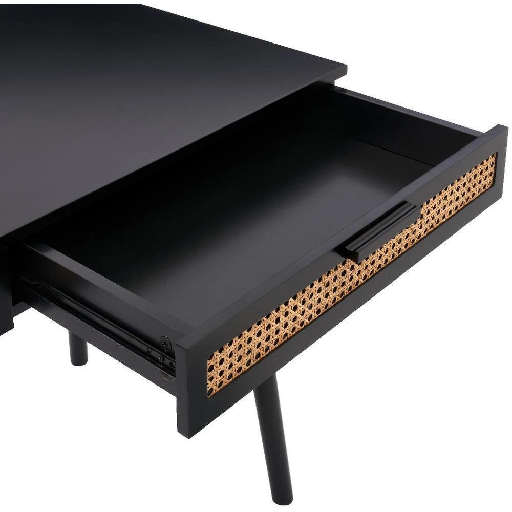4 Nusa Rattan 1200mm 2 Drawer Desk Black Desks, Tables and Workstations, 4 of 10