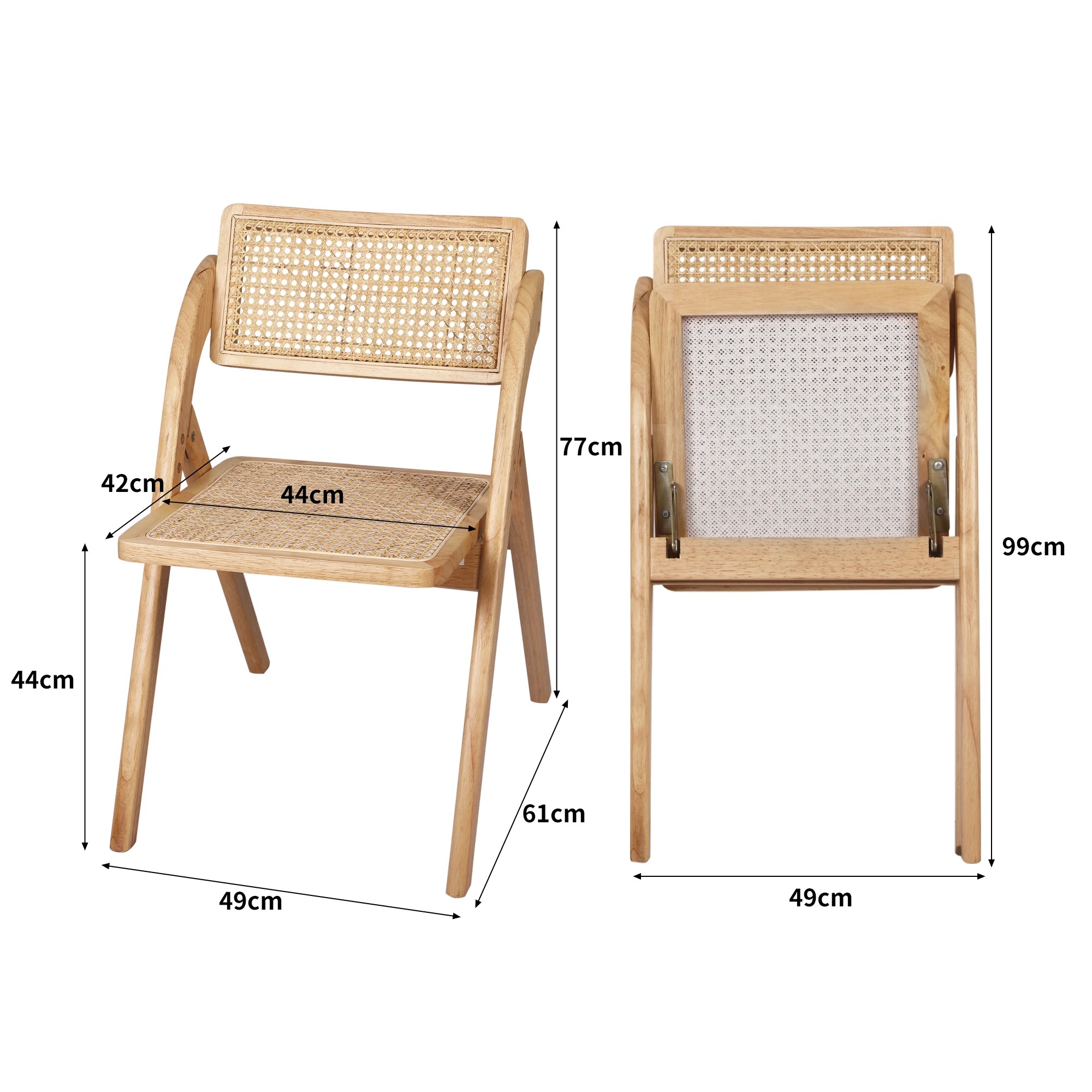 3 Levede 6x FoldableRattan Dining Chairs - Natural, 3 of 8