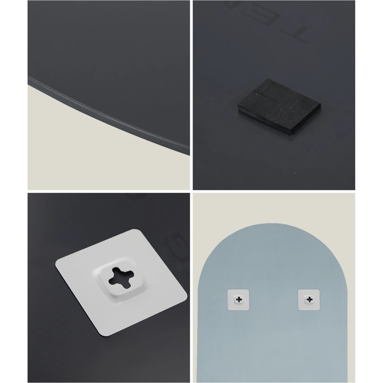 4 Oikiture Wall Mirrors 86x50cm Arched Makeup Mirror Bathroom Frameless
 - Clear, 4 of 9