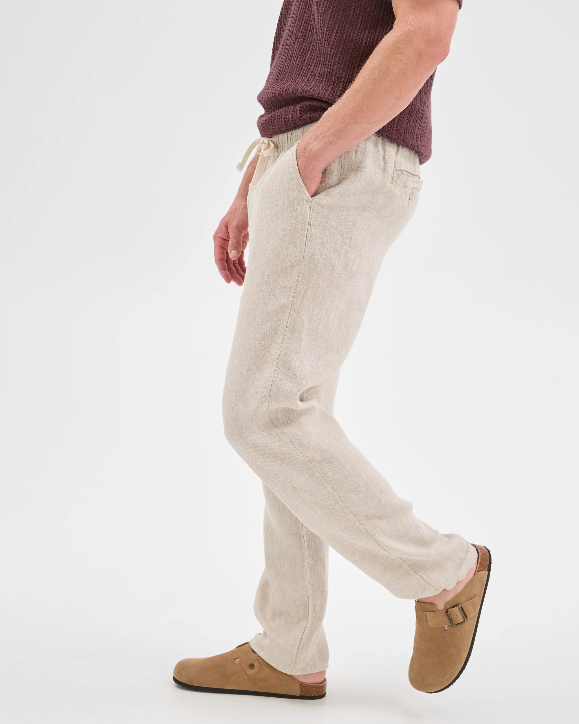 4 Target Man European Linen Full Length Pants STONE, 4 of 6