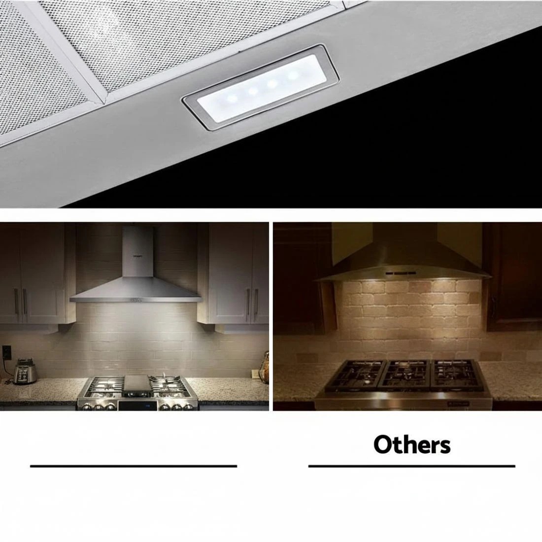 6 Devanti 900mm Range Hood 90cm Rangehood Stainless Steel - Silver, 6 of 6