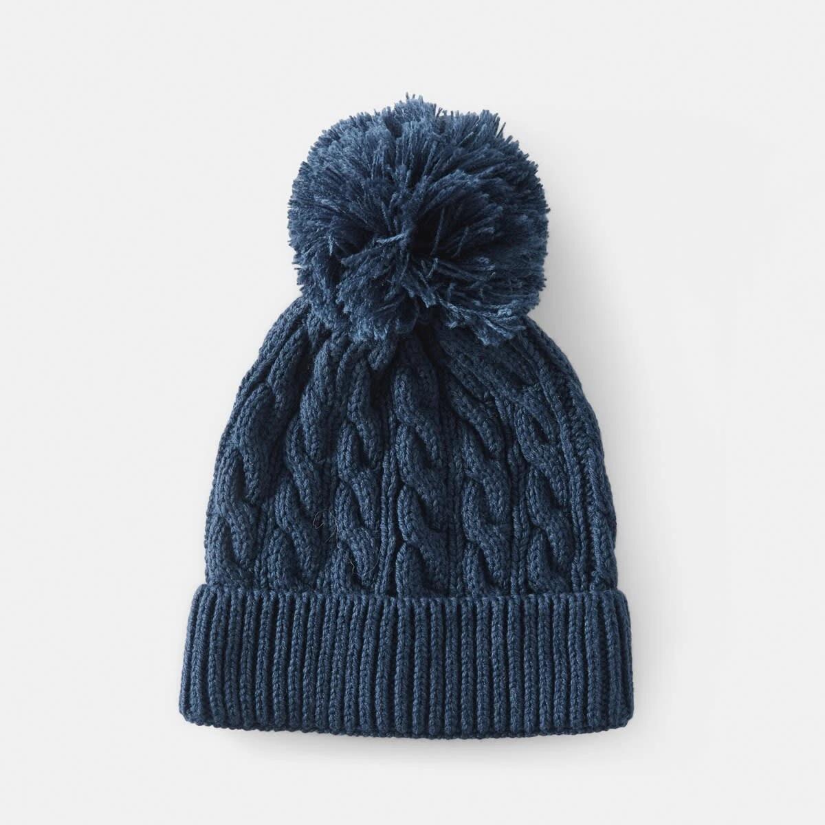 1 Cable Beanie Dress Navy, 1 of 3
