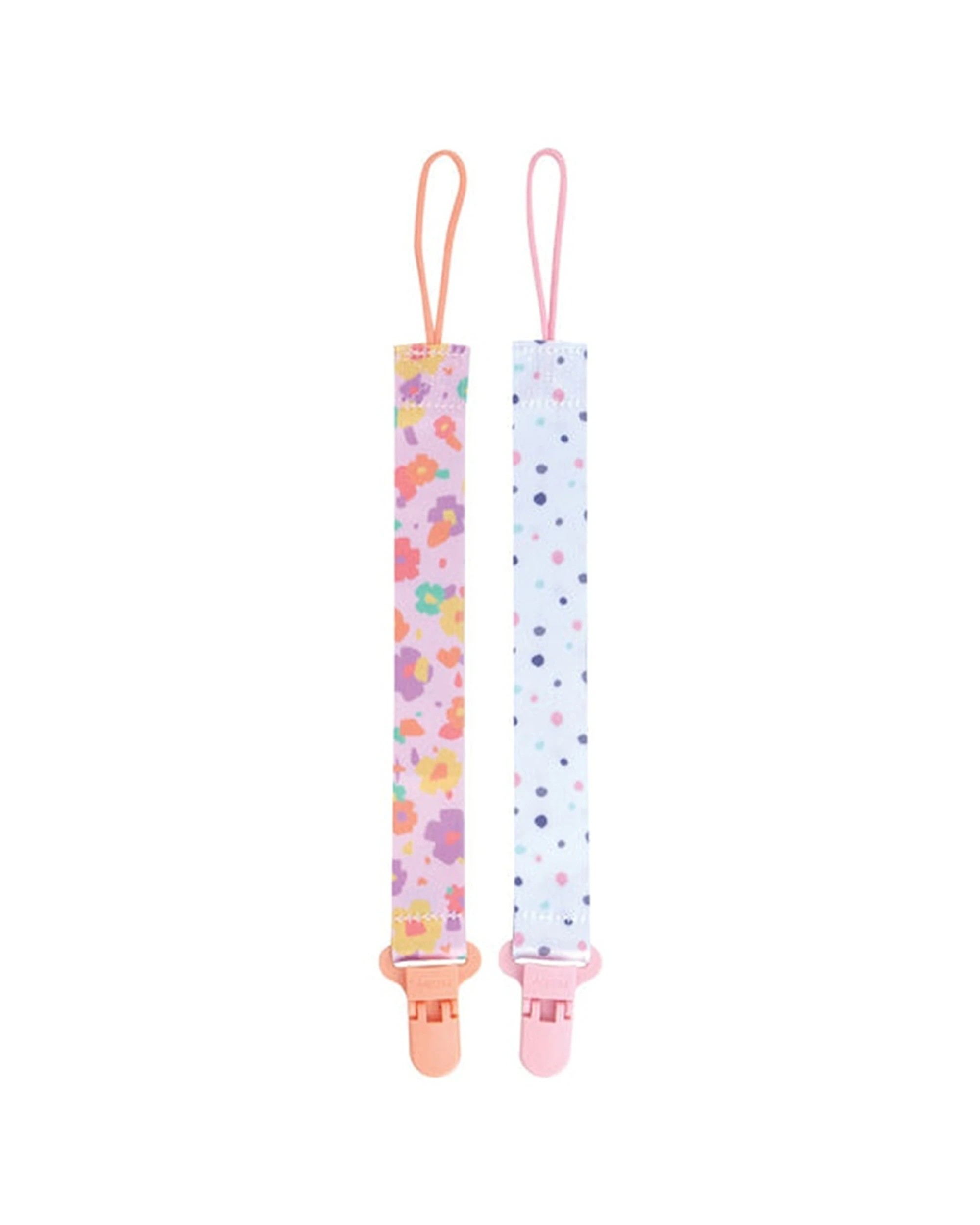 2 Nuby 2pc Printed Fabric Pacifinder Baby Pacifier Clips - Multi, 2 of 2