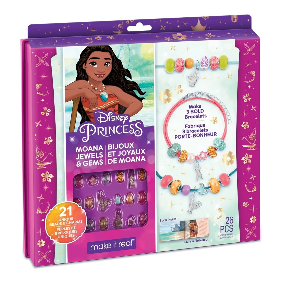 1 26 Piece Make It Real Disney Princess Moana Jewels and Gems Bracelet Set, 1 of 6
