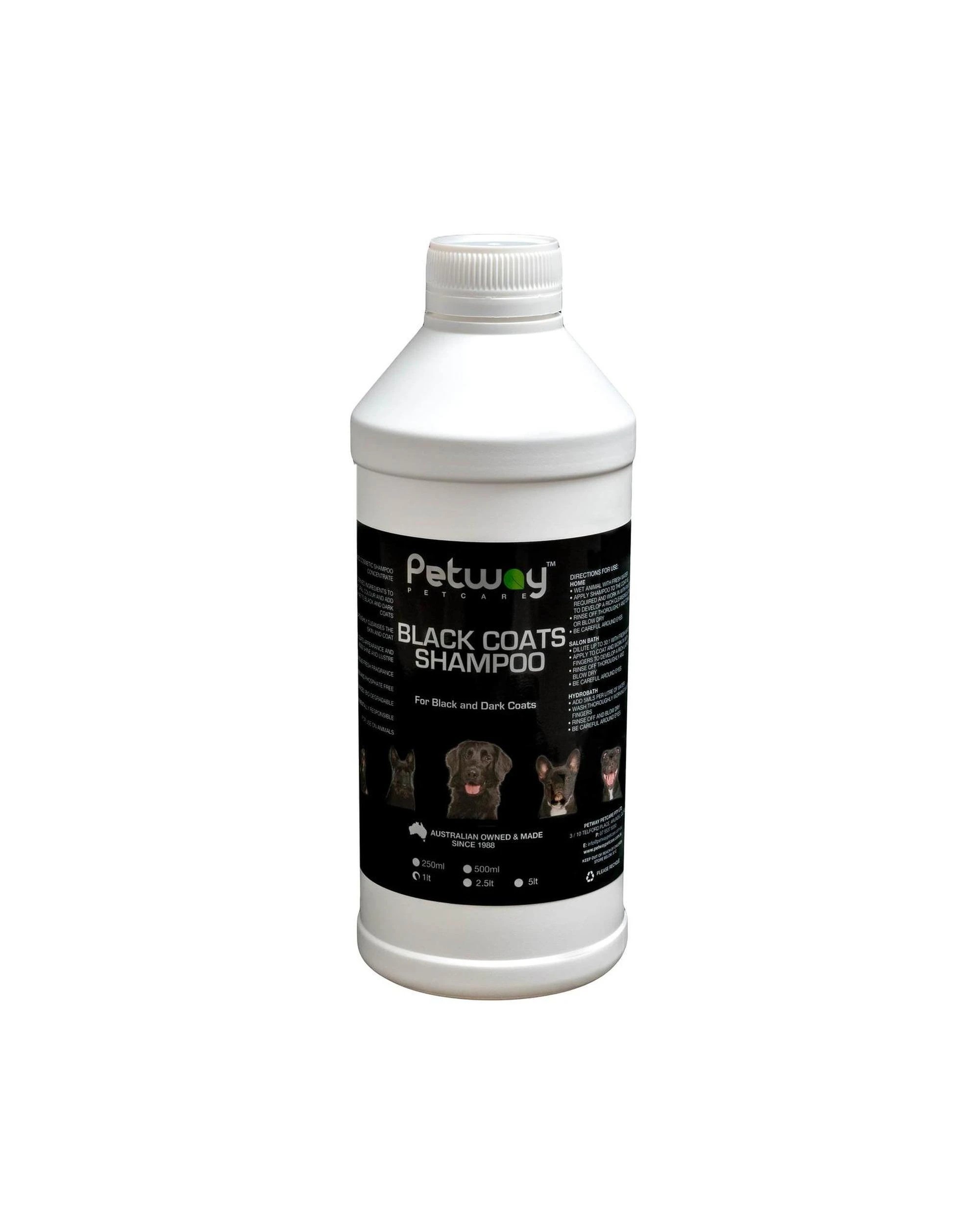 1 Petway Petcare Black Coats Shampoo for Dogs with Black & Dark Coats 1L, 1 of 1