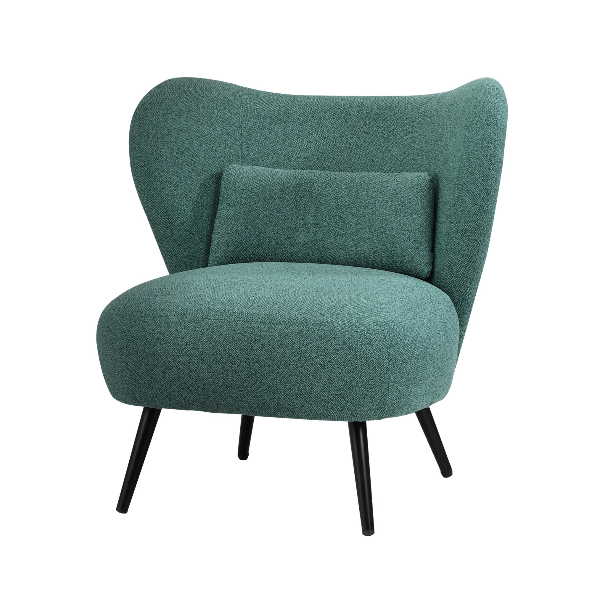 1 Oikiture Armchair Lounge Chair With Lumbar Pillow Wingback Polyester Linen
 - Green, 1 of 10