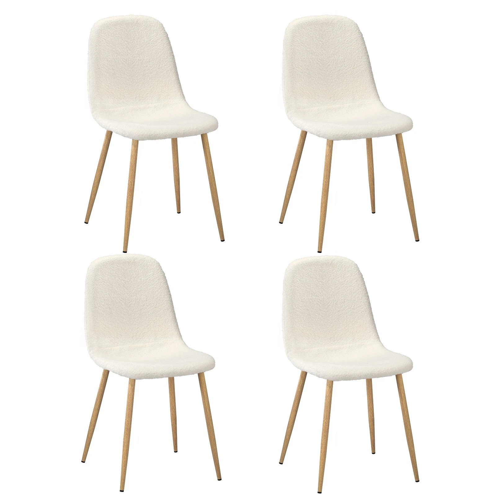 3 Oikiture 4x Dining Chairs Kitchen Accent Chair Lounge Sherpa - Multi, 3 of 9