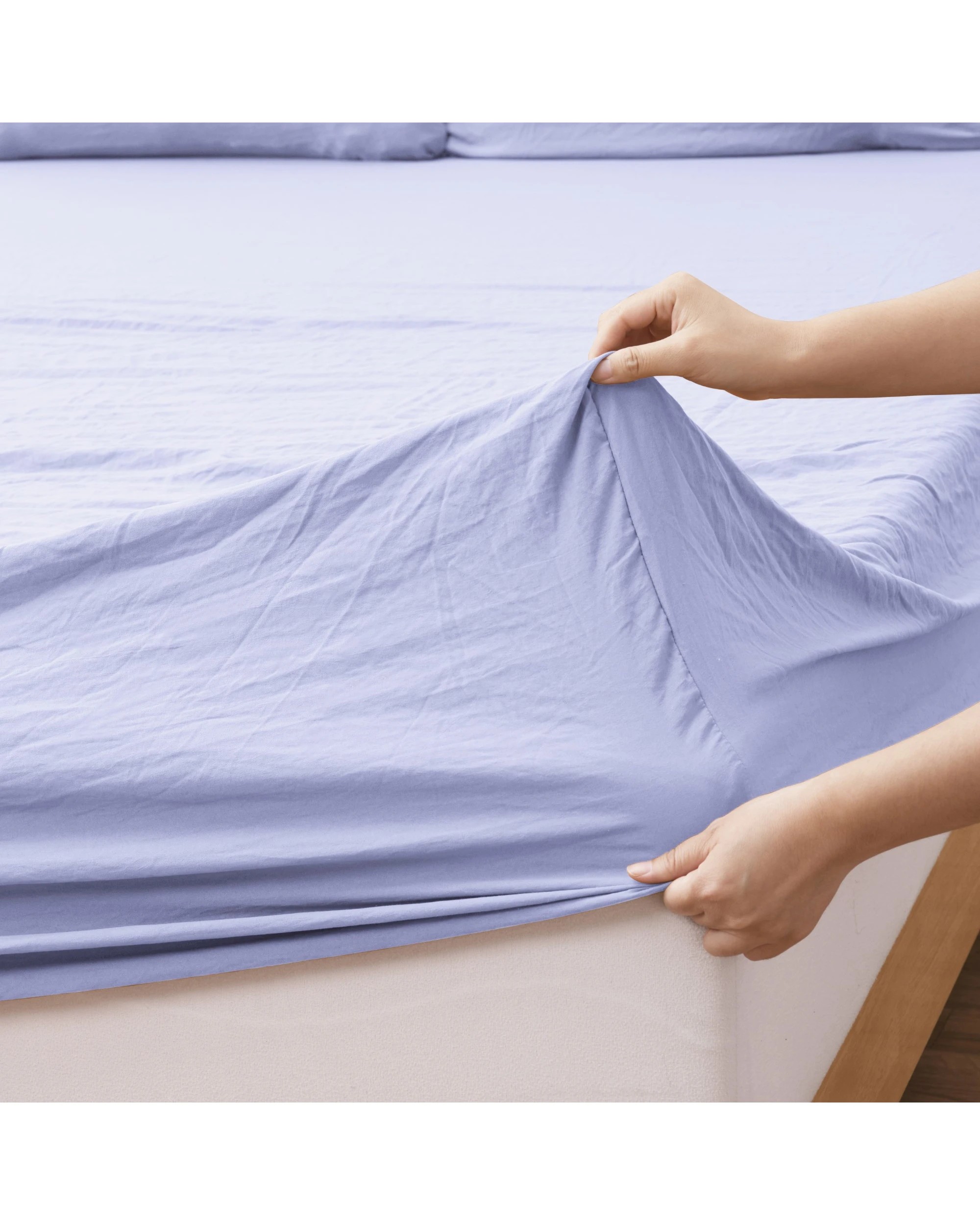 3 Dreamaker Superfine Washed Microfibre Sheet Set - Super King Bed - Lilac, 3 of 7