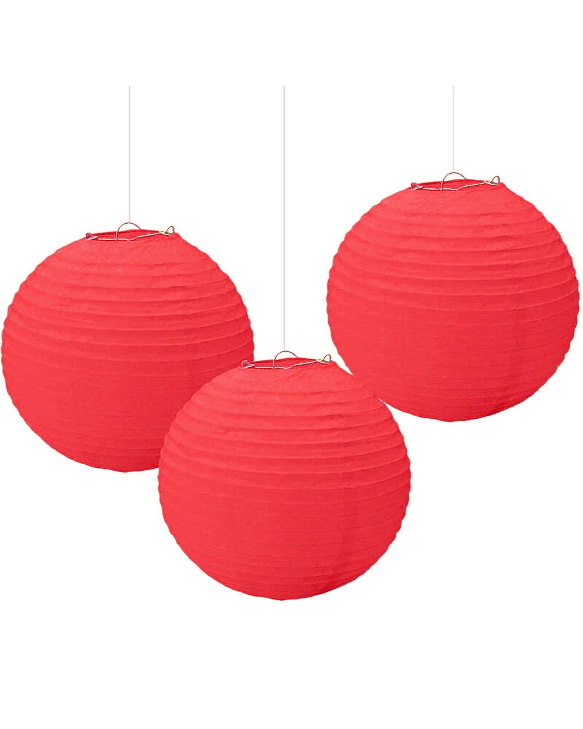 1 Anagram Paper Lanterns Pack of 3 - Red, 1 of 1