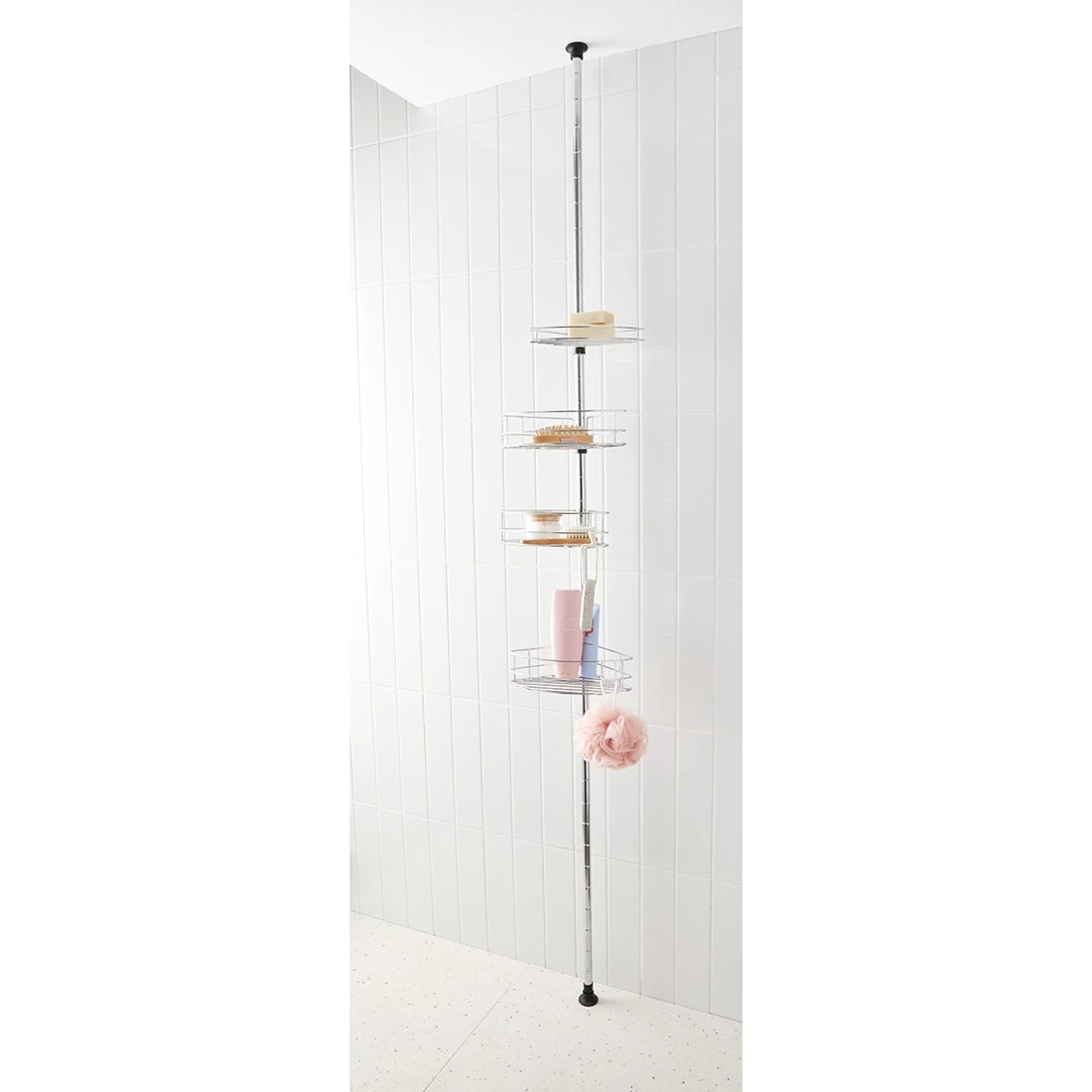2 Telescopic Shower Caddy - Silver Look, 2 of 8