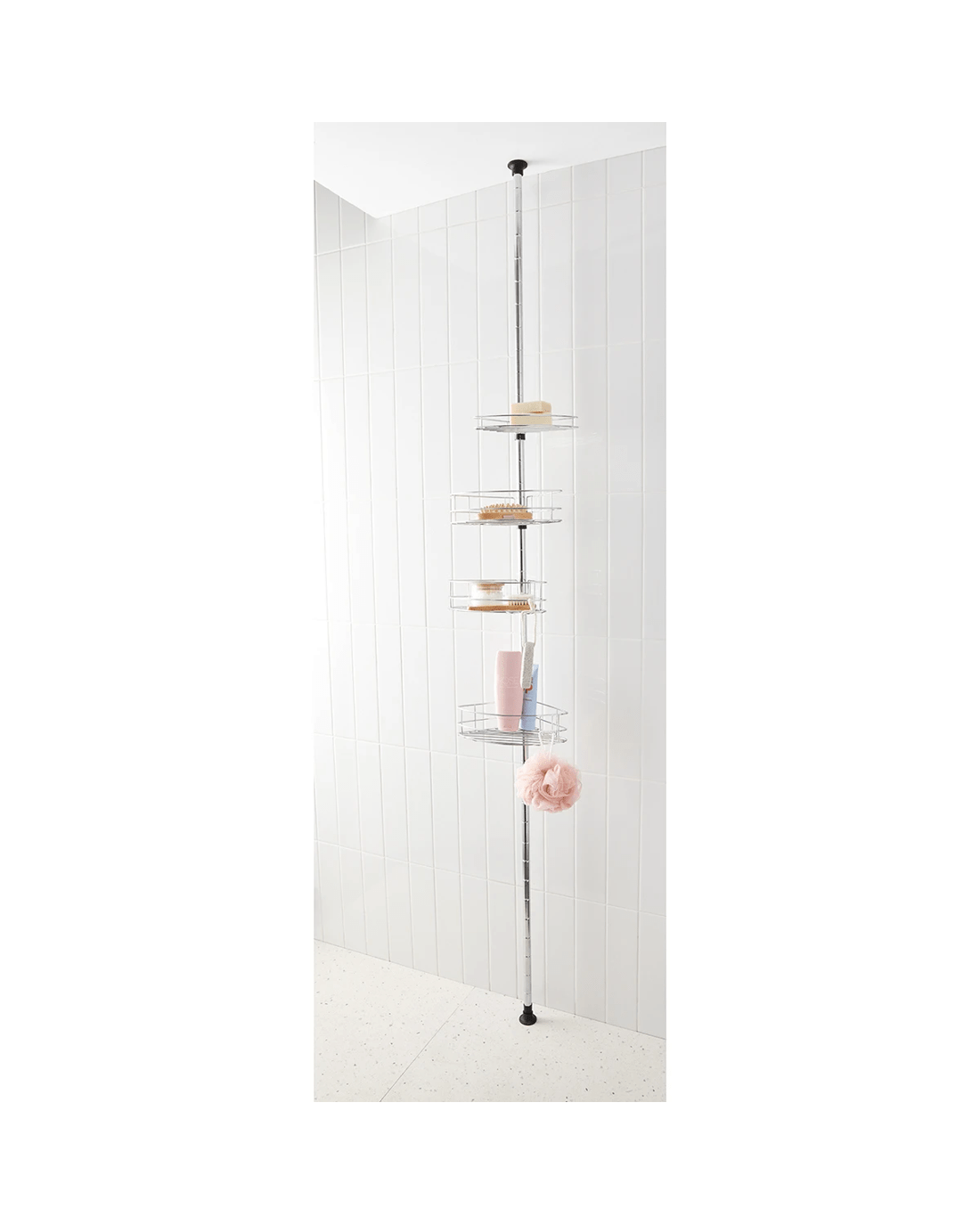 2 Telescopic Shower Caddy - Silver Look, 2 of 8