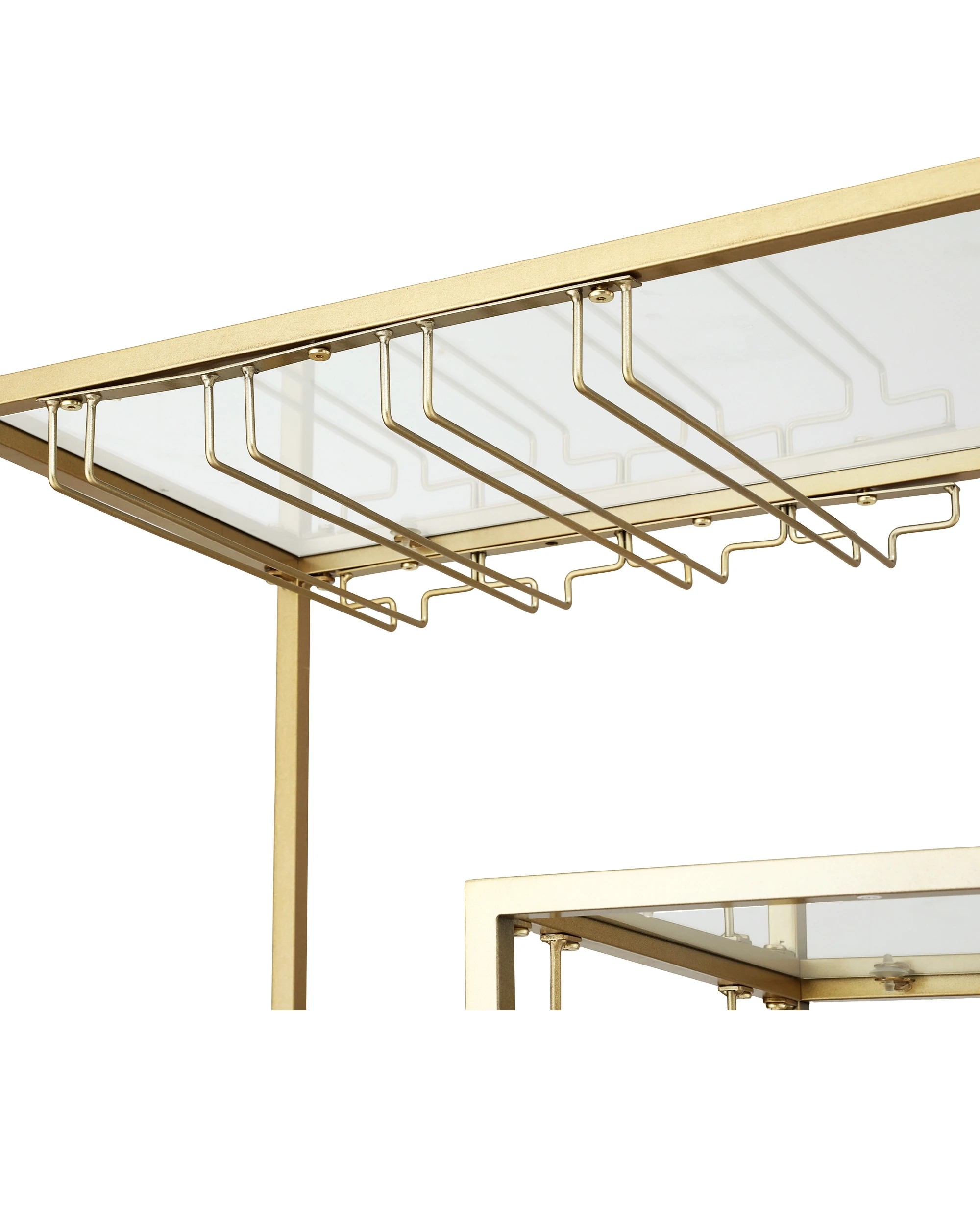 6 Artiss Bar Cart Drink Trolley Serving Cocktail Wine Rack Glass Holder 102cm - Gold, 6 of 8