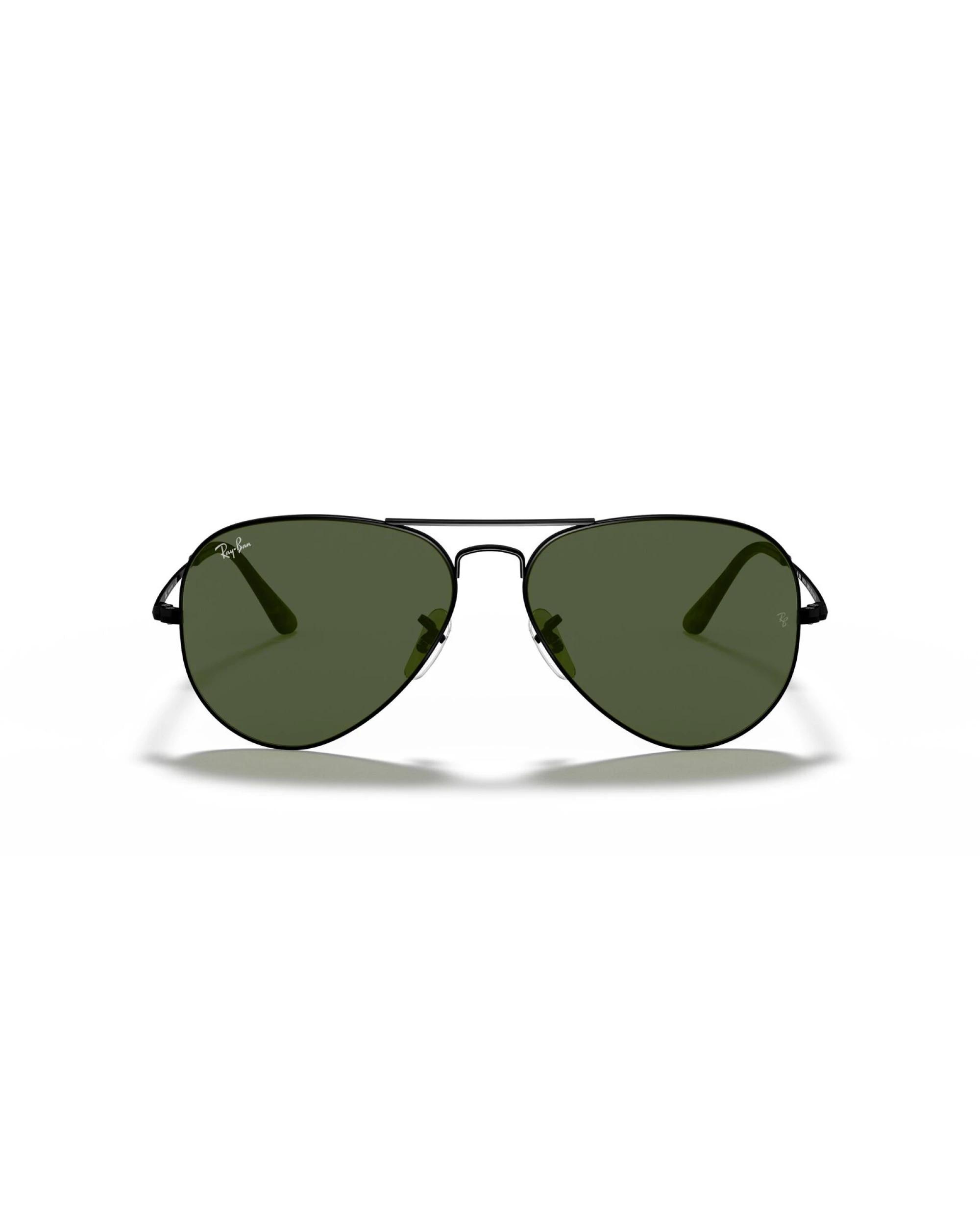 1 Ray Ban Aviator Metal II in Black and Green Sunglasses RB3689 9148 31, 1 of 4