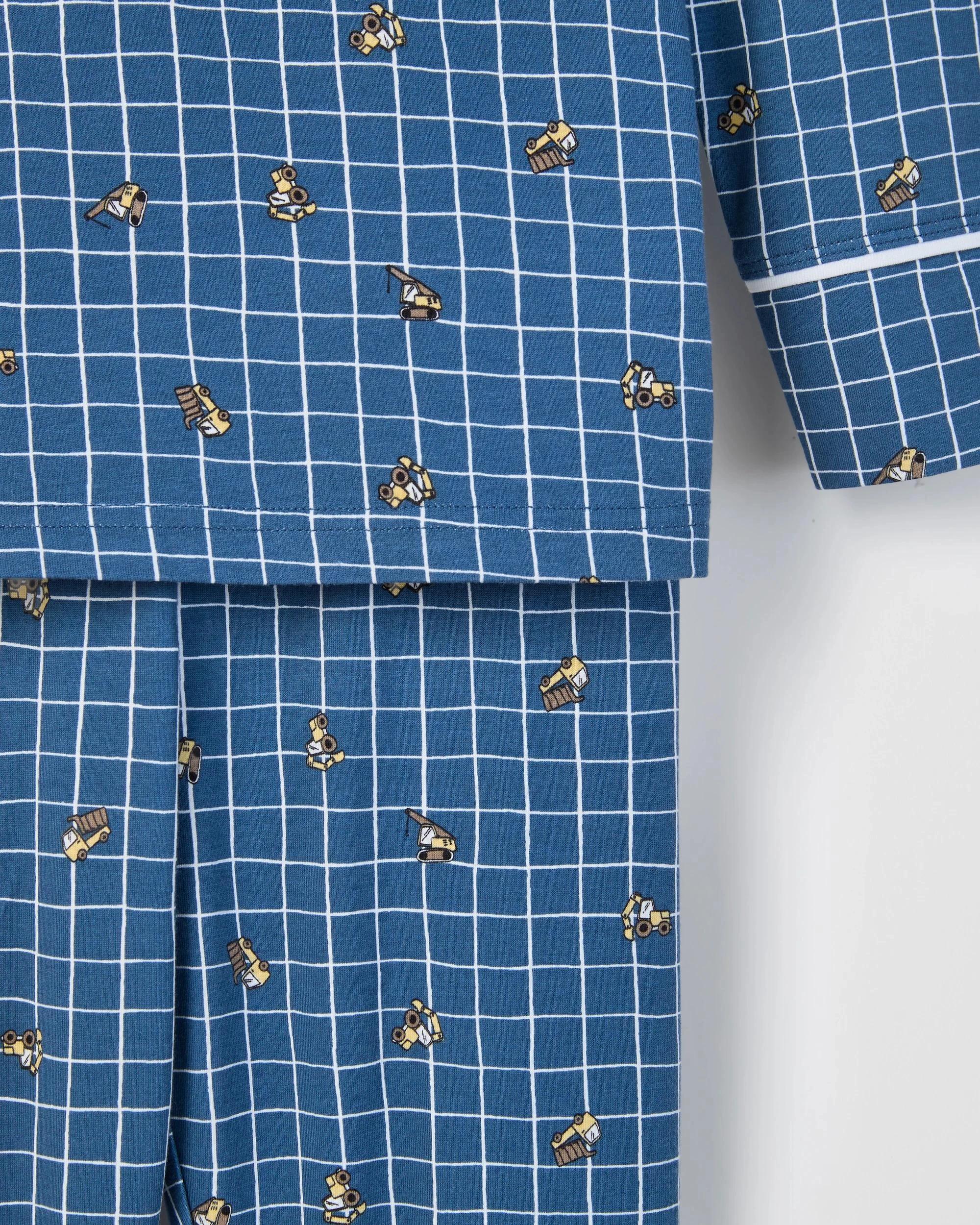 10 Target Kids Bamboo Younger Boys Long Sleeve Top and Pants Pyjama Set BLUE CONSTRUCTION, 10 of 10