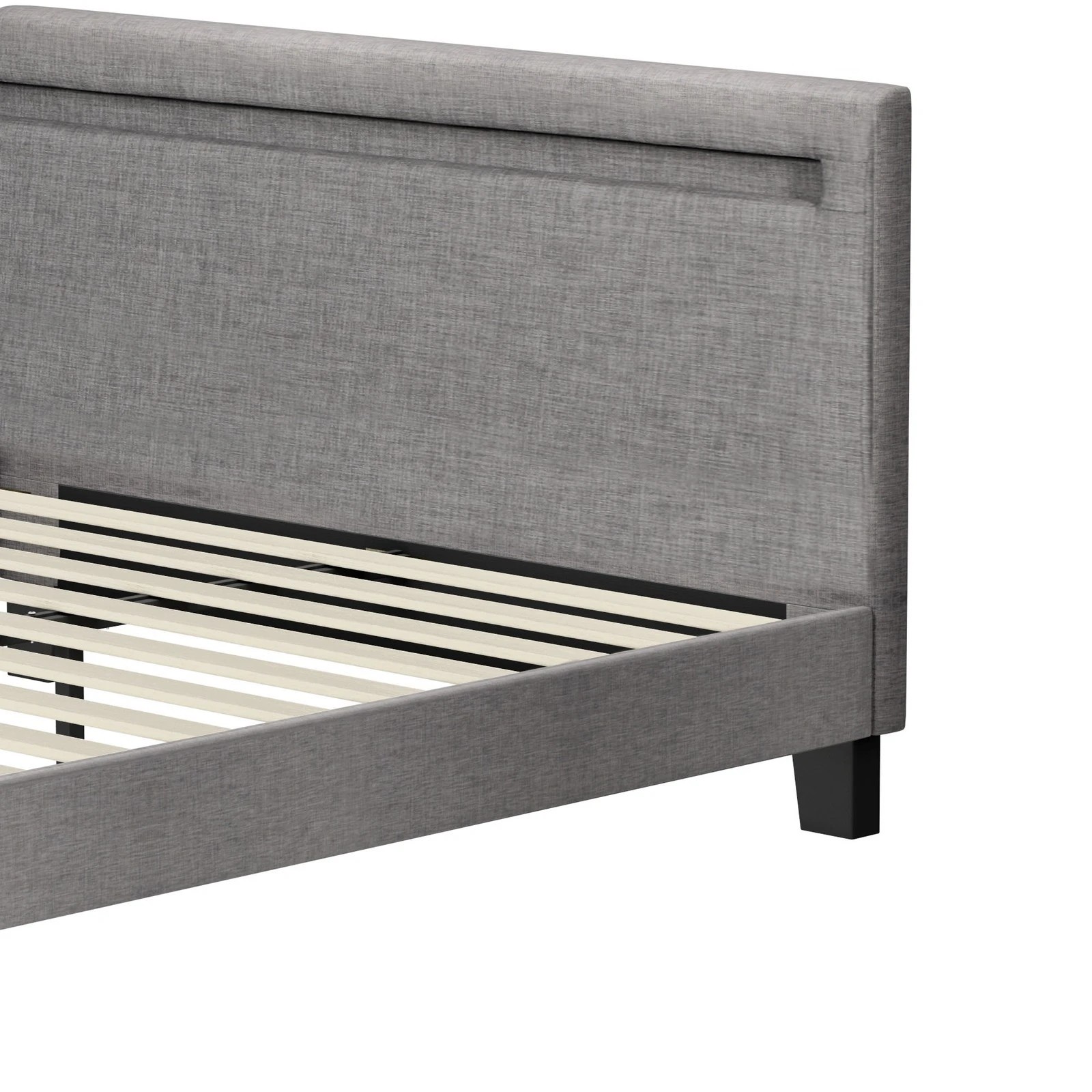 8 Oikiture Queen Bed Frame With Rgb Led Headboard
 - Grey, 8 of 10